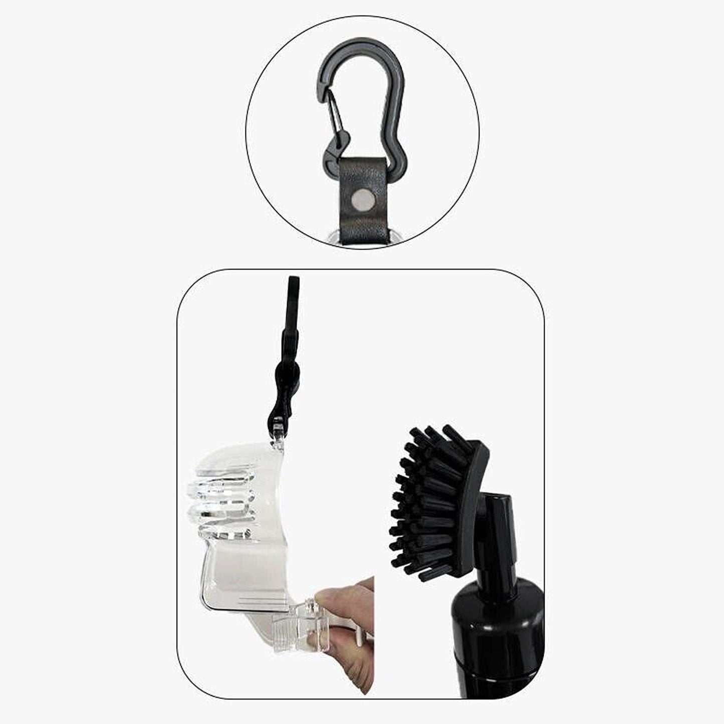 Golf Club Cleaner with Built-in Water Spray Brush and Groove Cleaner