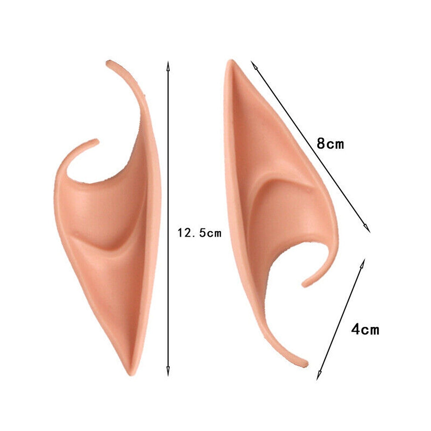 1pair Cosplay Rubber Elf Ears Fairy Pixie Style for Halloween