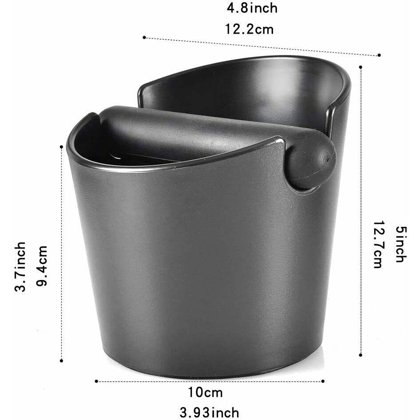 Coffee Knock Box with Tamper Black Espresso Waste Bin