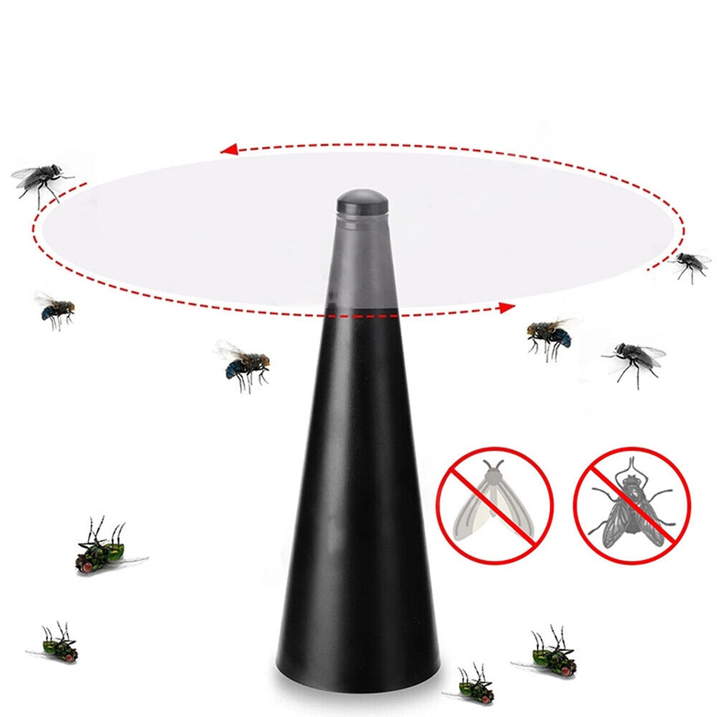 Black Automatic Fly Trap Fan Food Protector Bug Repellent