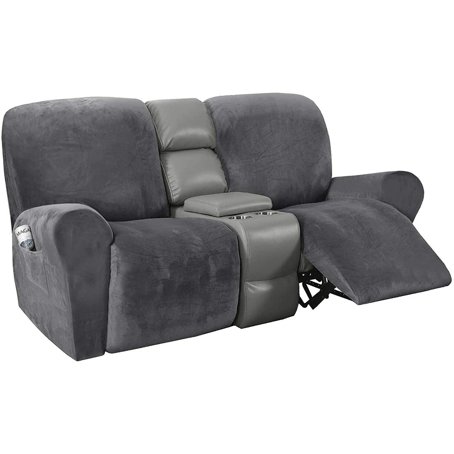 2 Seater Stretch Recliner Sofa Cover Velvet Reclining Couch Slipcovers