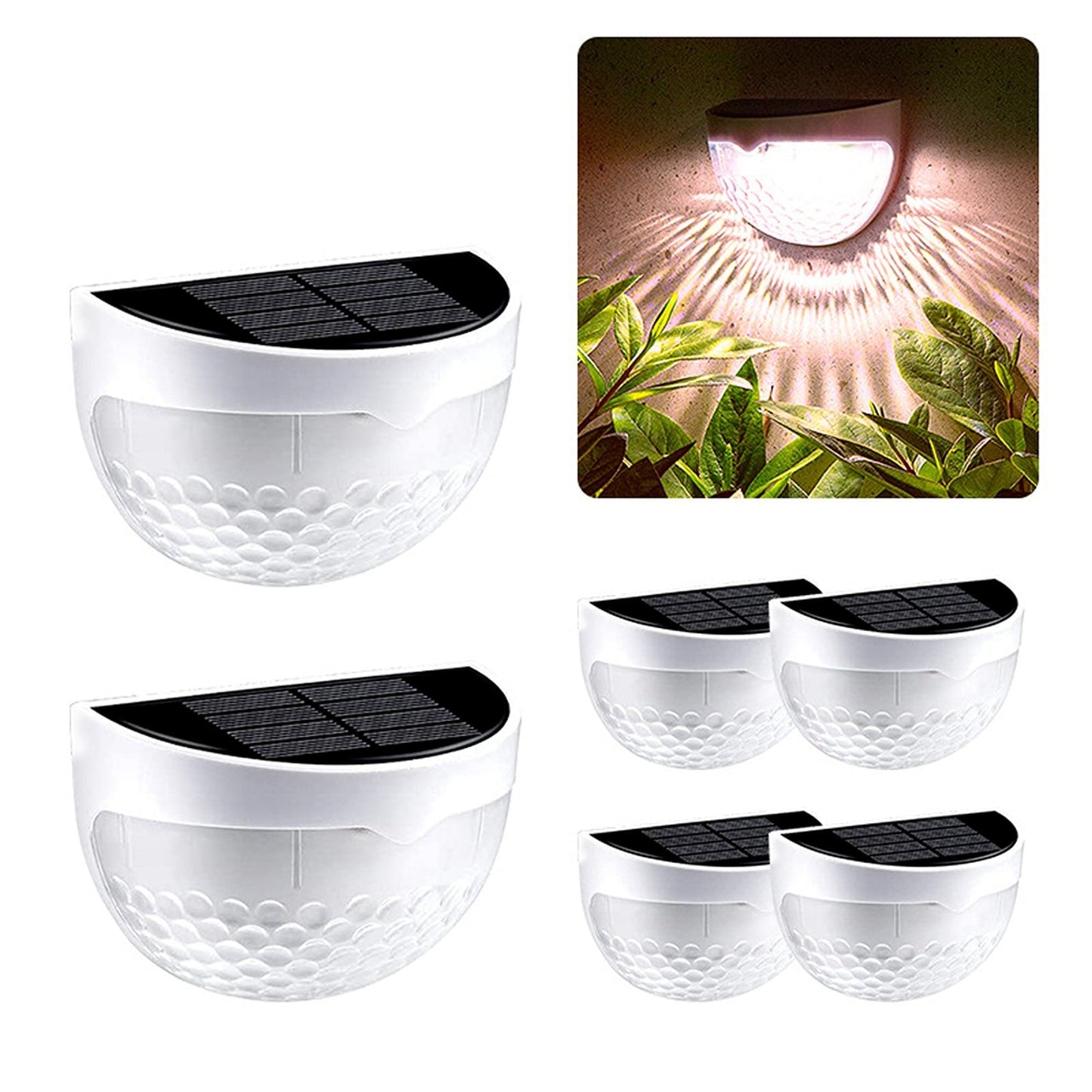 4-Pack Solar Powered LED Wall Lights Waterproof for Outdoor Garden and Fence