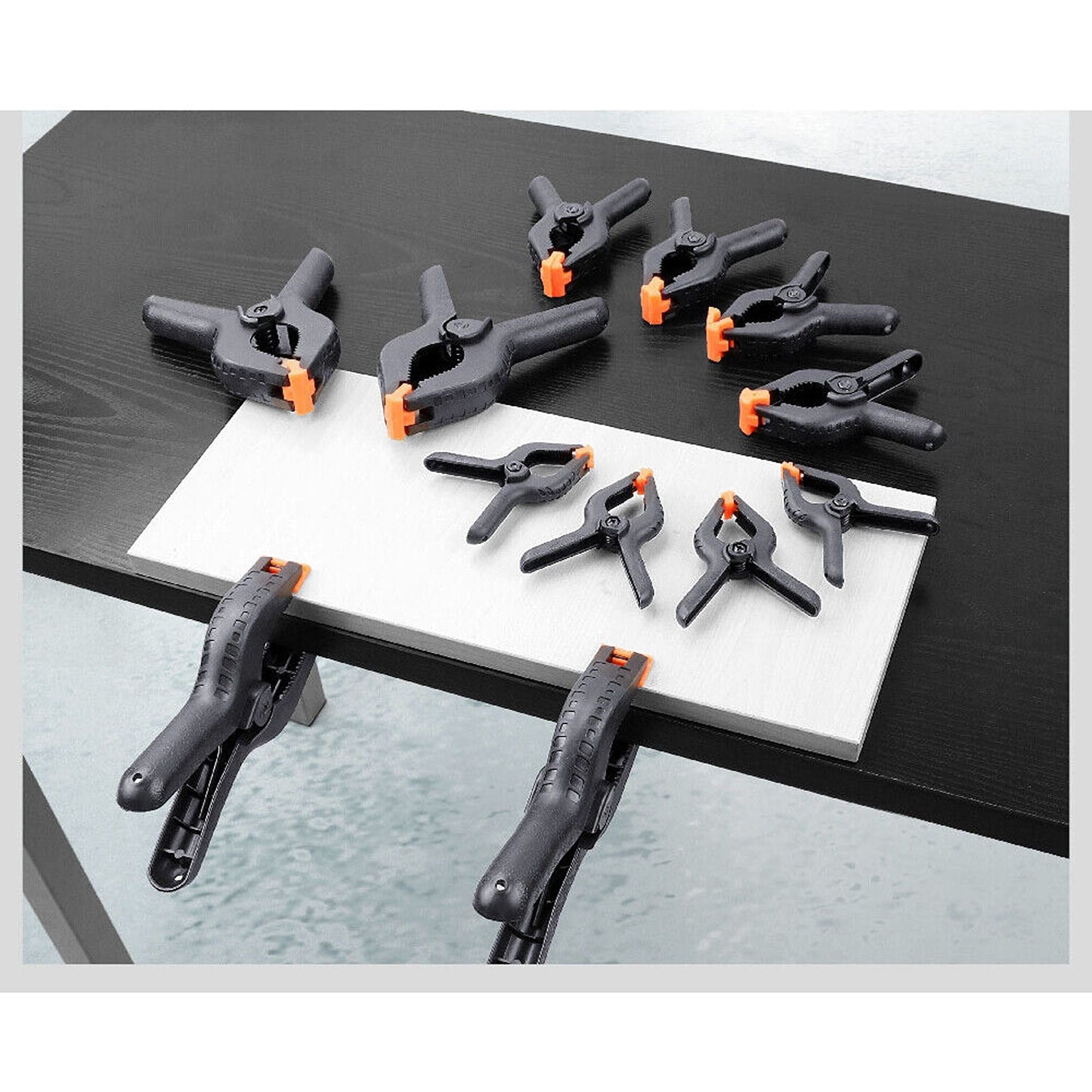Set of 12 Nylon Quick Grip Spring Clamps for DIY and Heavy Duty Use