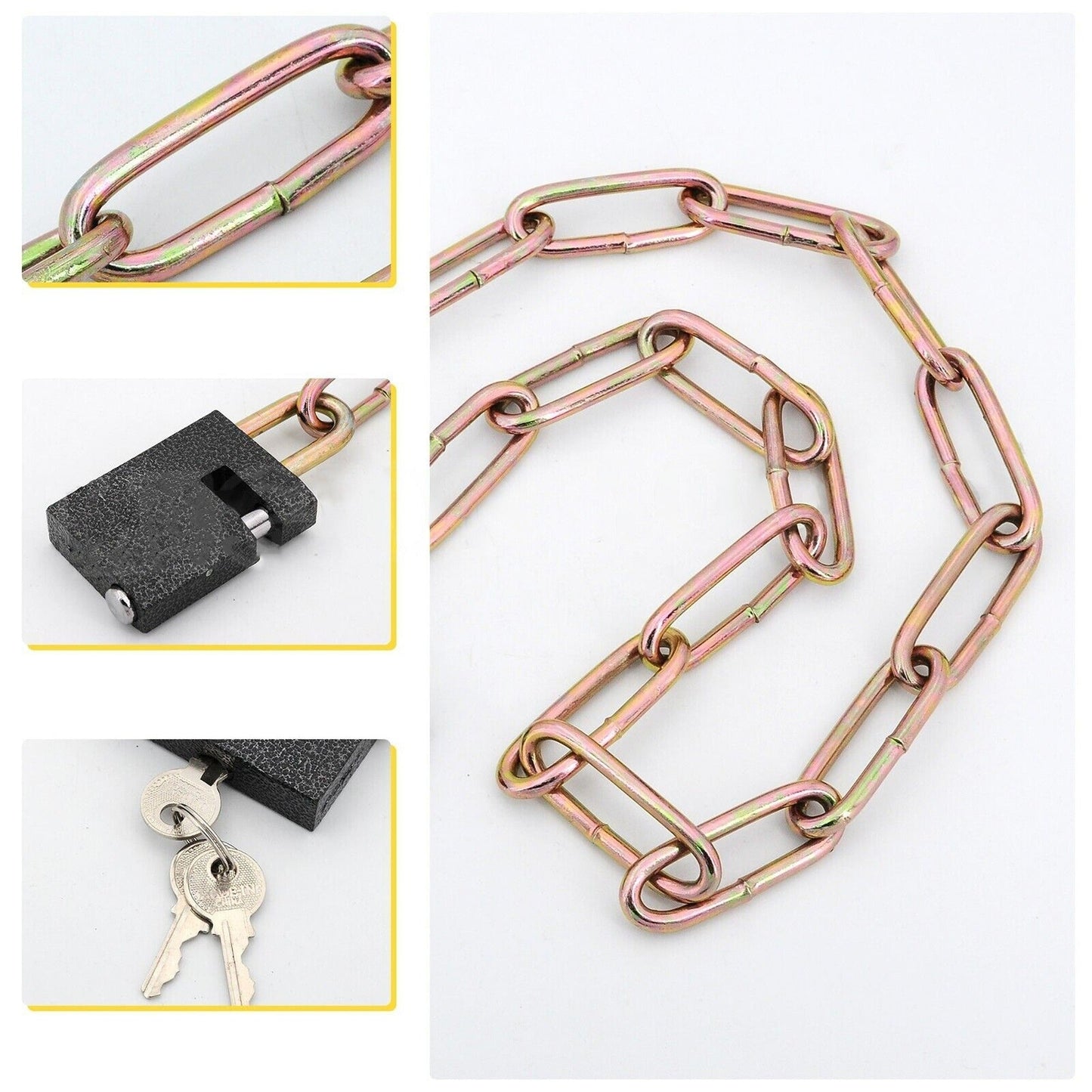5mm×80cm Heavy Duty Bike Chain Lock with Keyed Padlock for Security