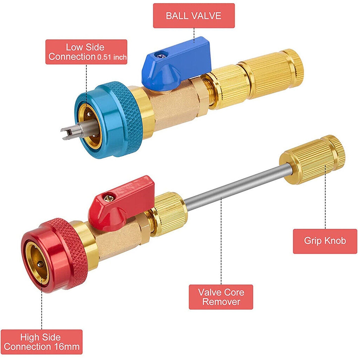 Car AC R134A Valve Core Removal Tool Set