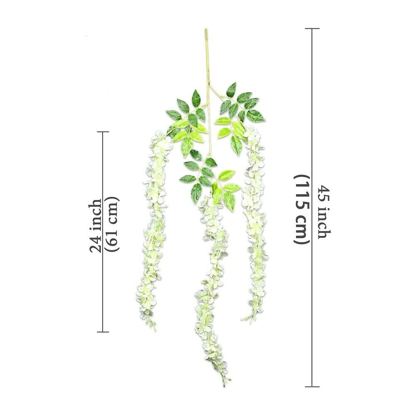 12pcs Hanging Silk Wisteria Vine Garland Artificial Leaf Decoration for Weddings
