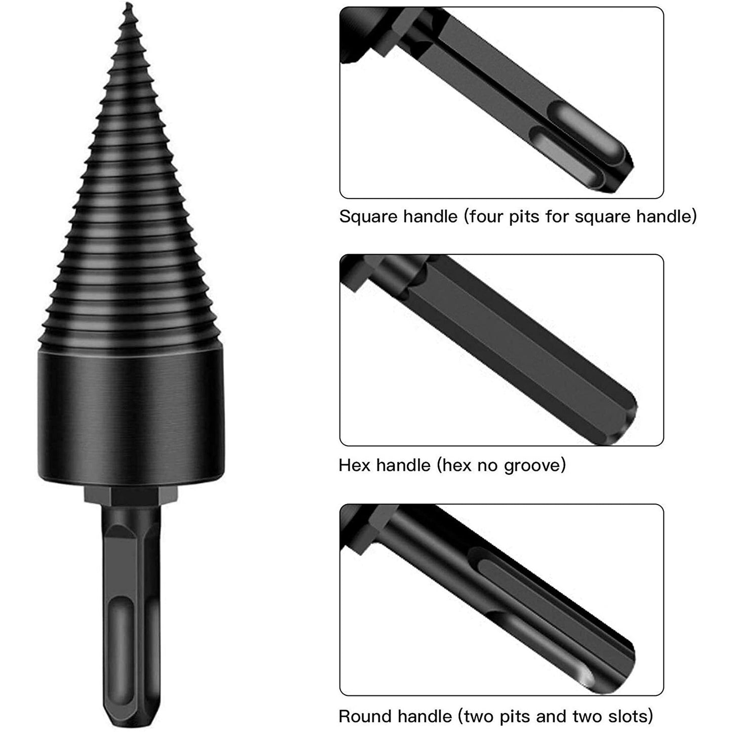 4pcs Speed Twist Firewood Log Splitter Wood Drill Bit Screw Cone Reamer