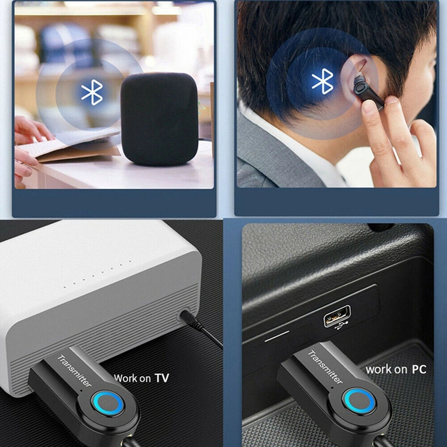 Bluetooth 4.2 Audio Transmitter 3.5mm Jack for TV and PC