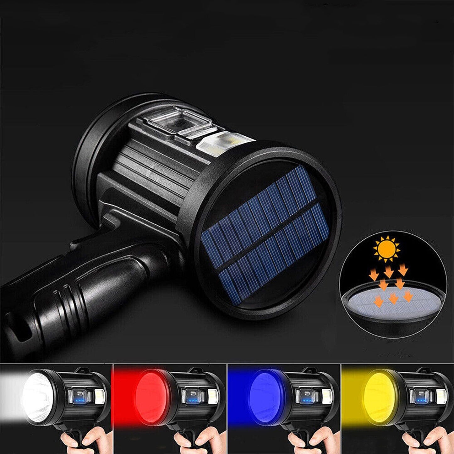 High Lumen 200000 Torch Rechargeable LED Flashlight for Camping