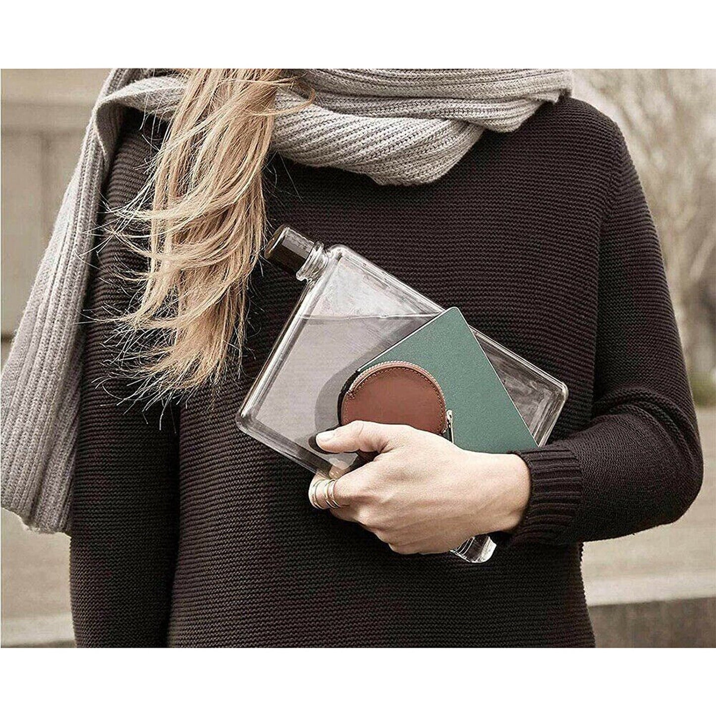Portable A5 Paper Kettle Flat Water Bottle 420ml Book-Shaped Drink Cup