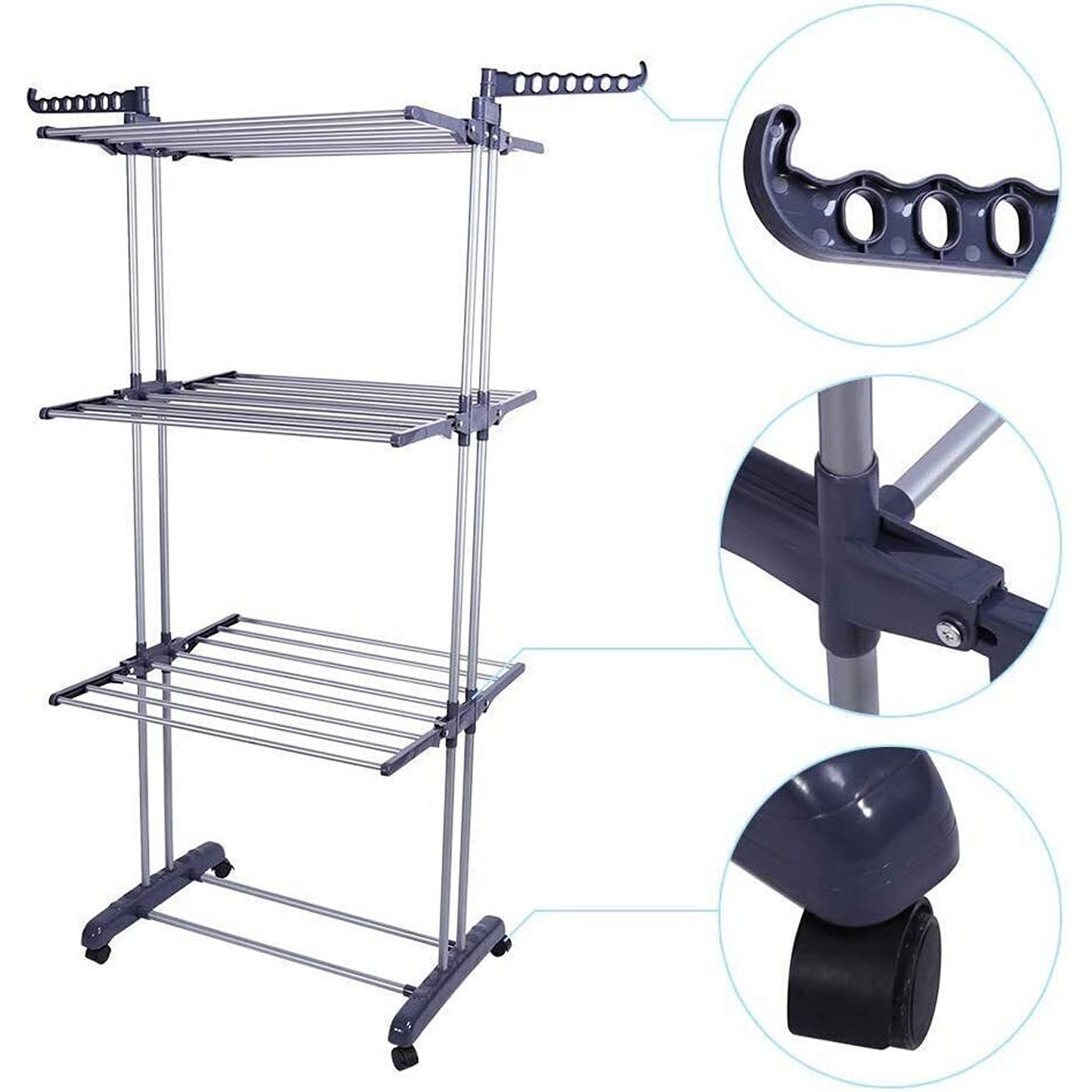 Portable Heavy-Duty Clothes Dryer Foldable Airer Laundry Drying Rack