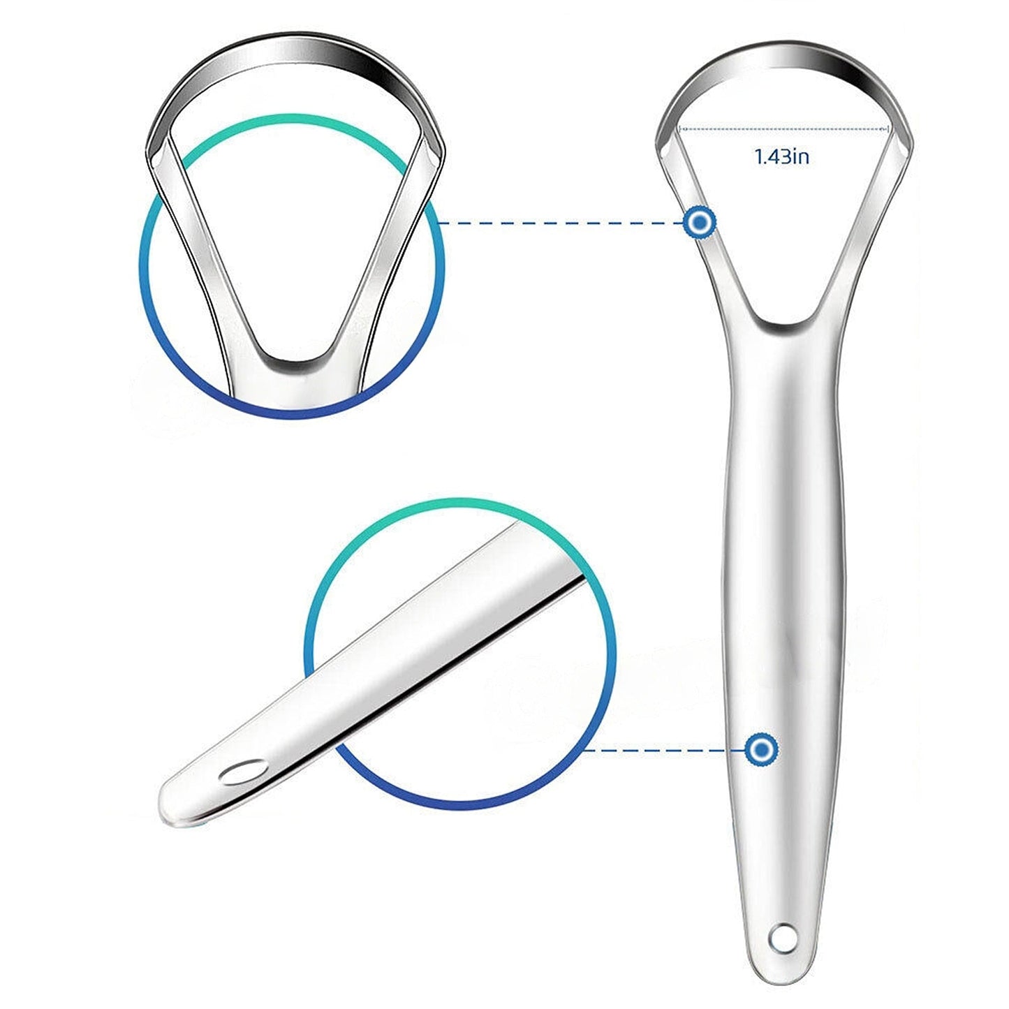 2pcs Oral Hygiene Stainless Steel Tongue Cleaner Dental Care Scraper