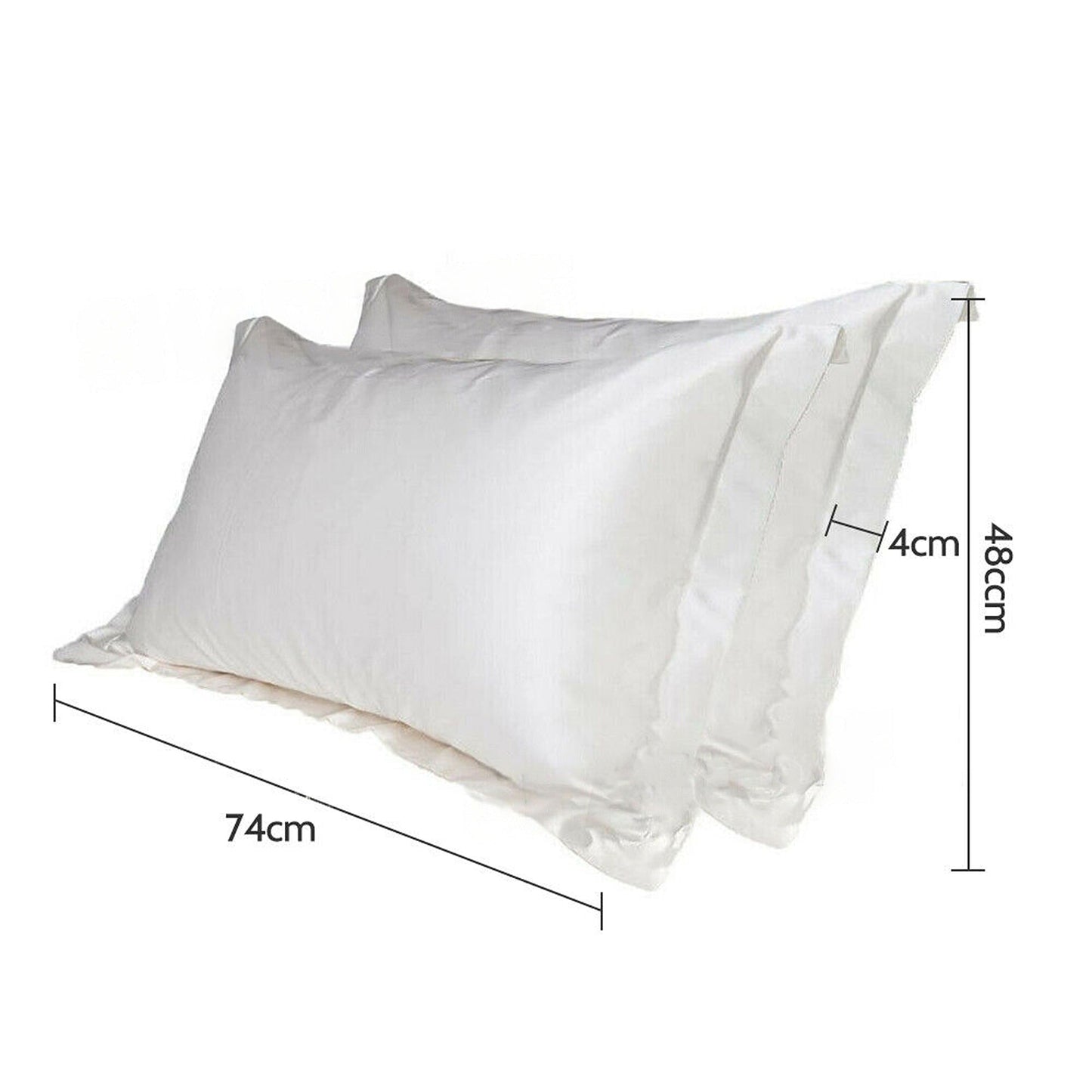2pcs Silk Satin Bedding Pillowcases Smooth Soft Standard Cover
