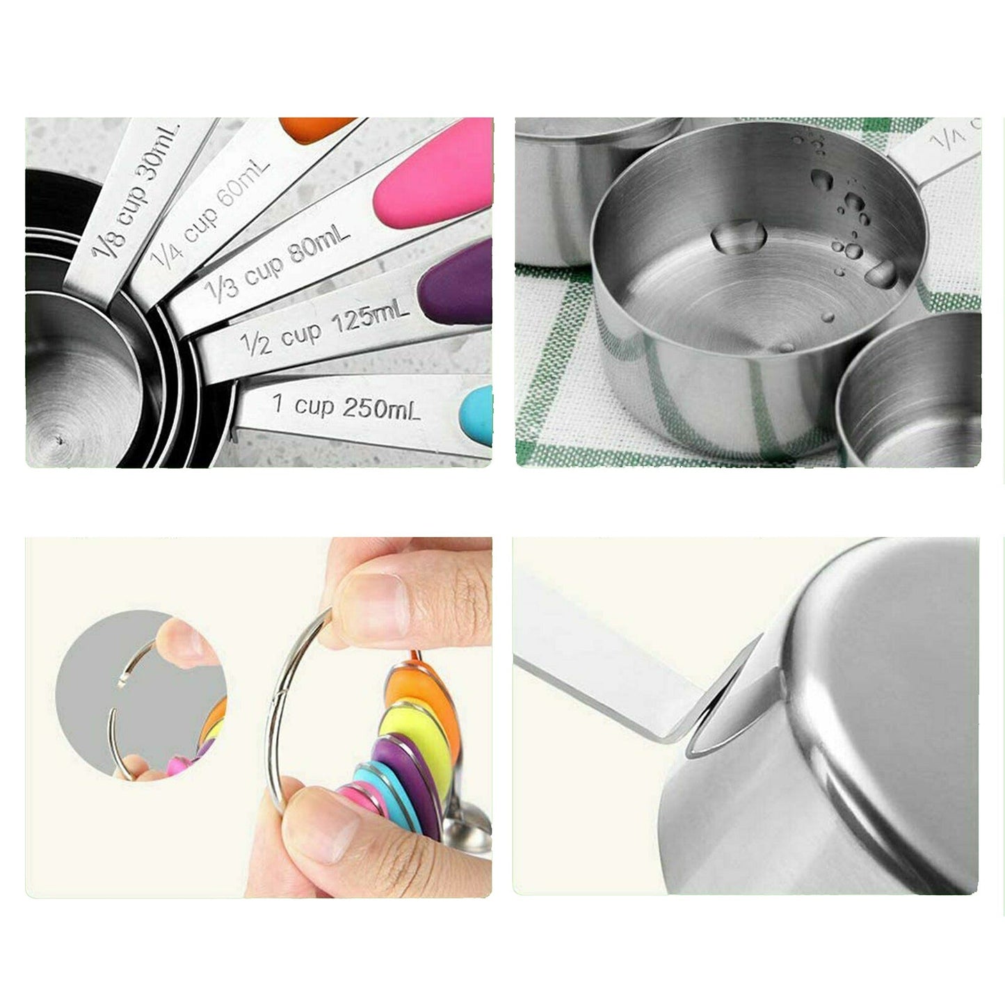 10pcs Stainless Steel Baking Measuring Spoons and Cups Kit