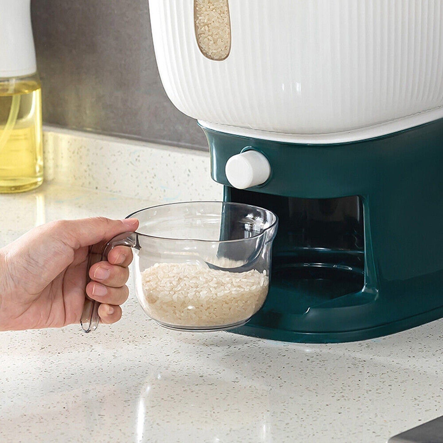 10kg Auto Grain Case Cereal Dispenser Kitchen Food Rice Storage Box