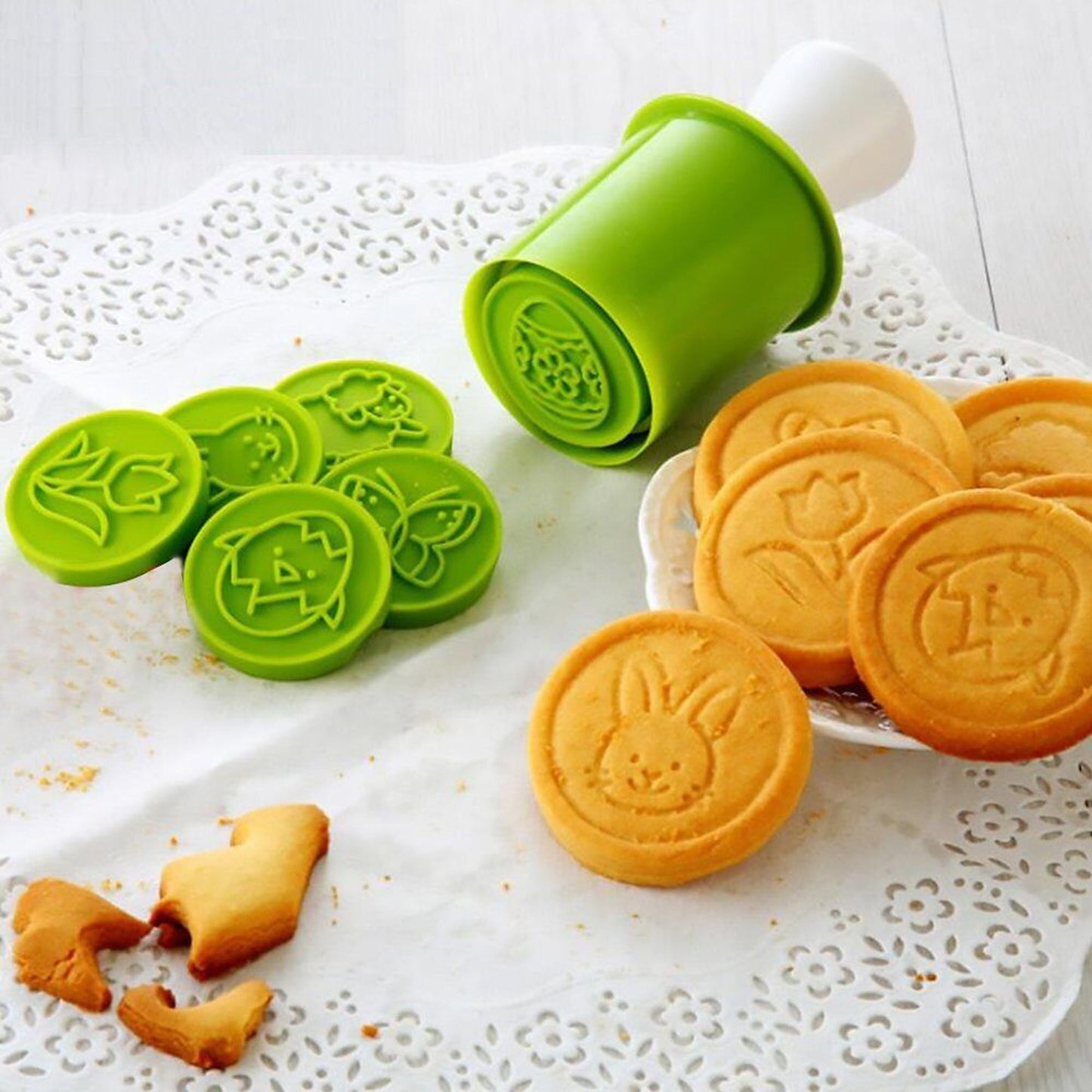 6pcs Christmas Cookie Stamp Set with Interchangeable Patterns