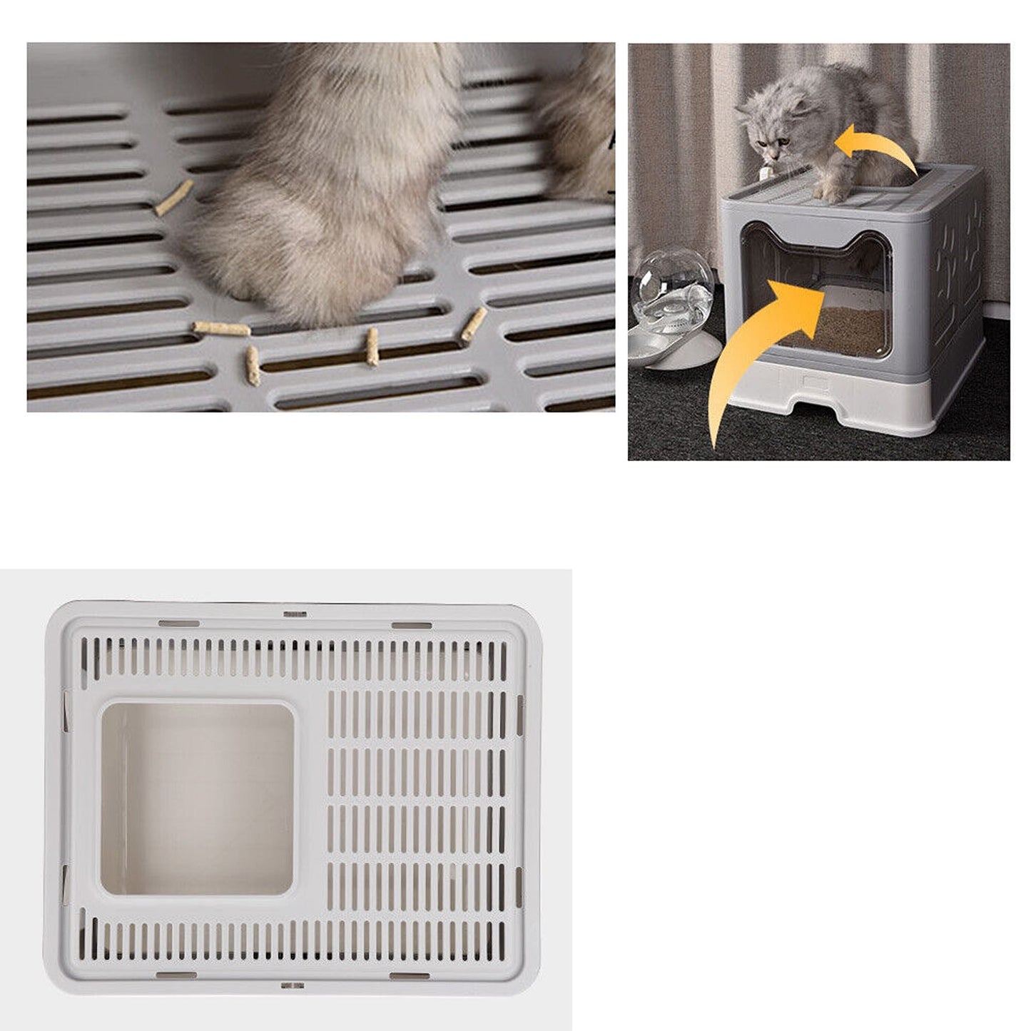 Large Covered Cat Litter Box Enclosed Kitty Toilet with Scoop and Drawer