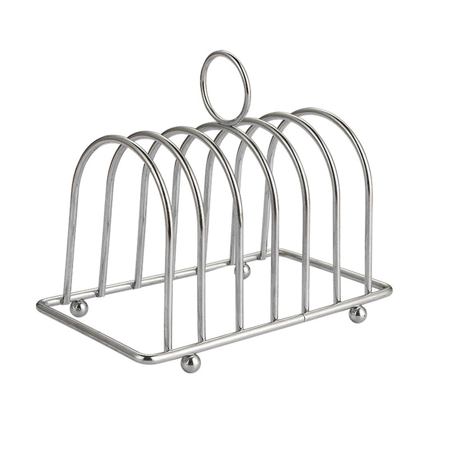 Stainless Steel Toast Bread Holder Metal Loaf Slices Rack 8 Slot
