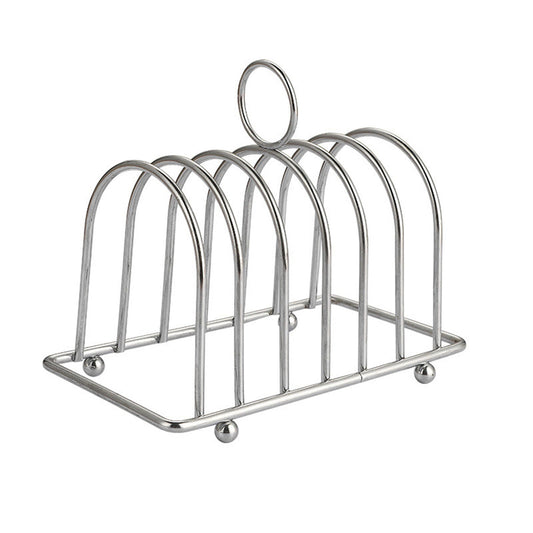 Stainless Steel Toast Bread Holder Metal Loaf Slices Rack 8 Slot
