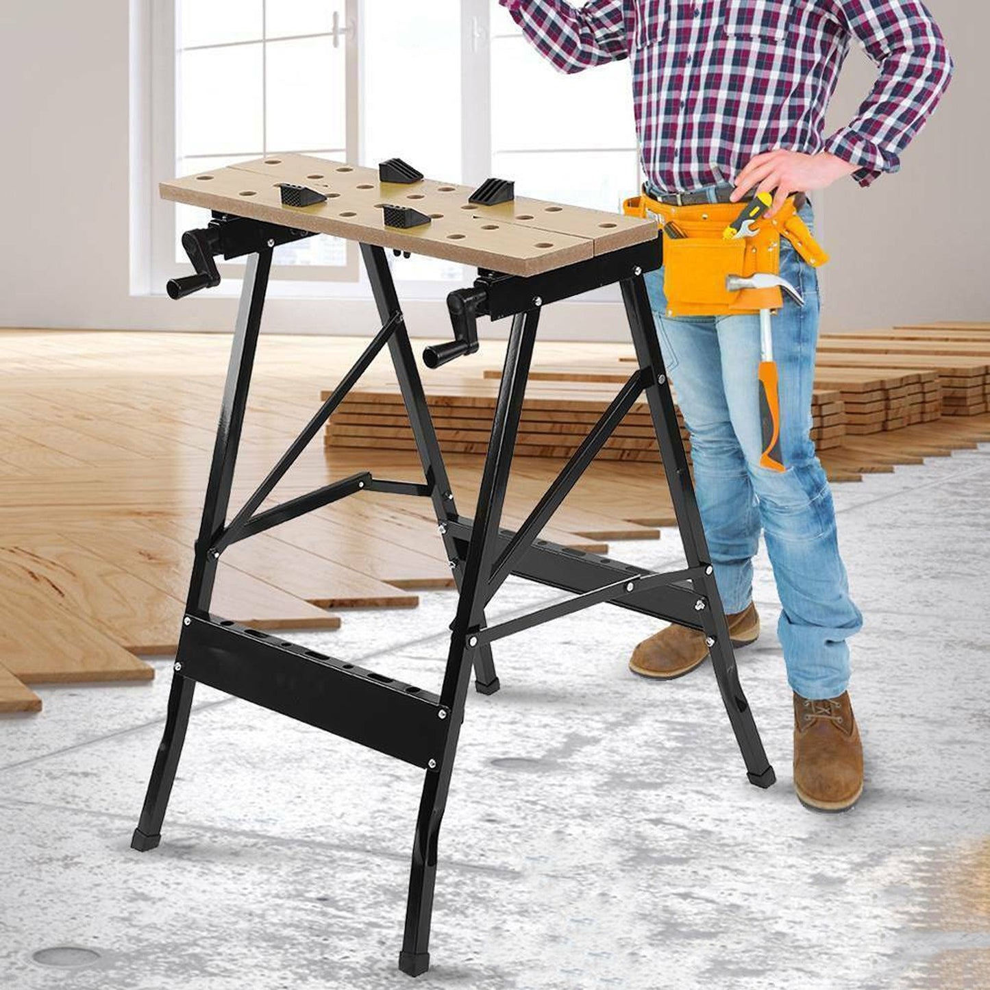 Swivel Clamp Folding Workbench Adjustable Table