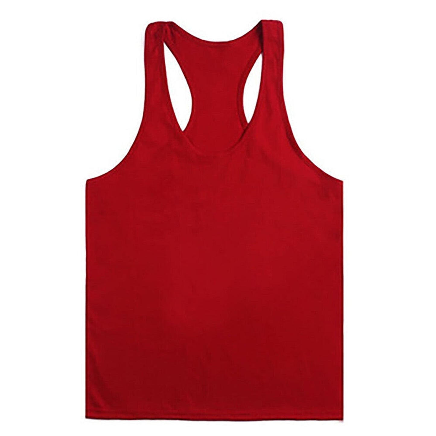 Men’s Cotton Y-Back Bodybuilding Tank Top Red