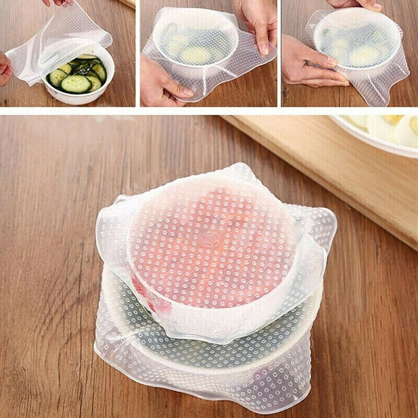 Food Stretch Silicone Lids for Fresh Keeping Bowl Covers Various Sizes