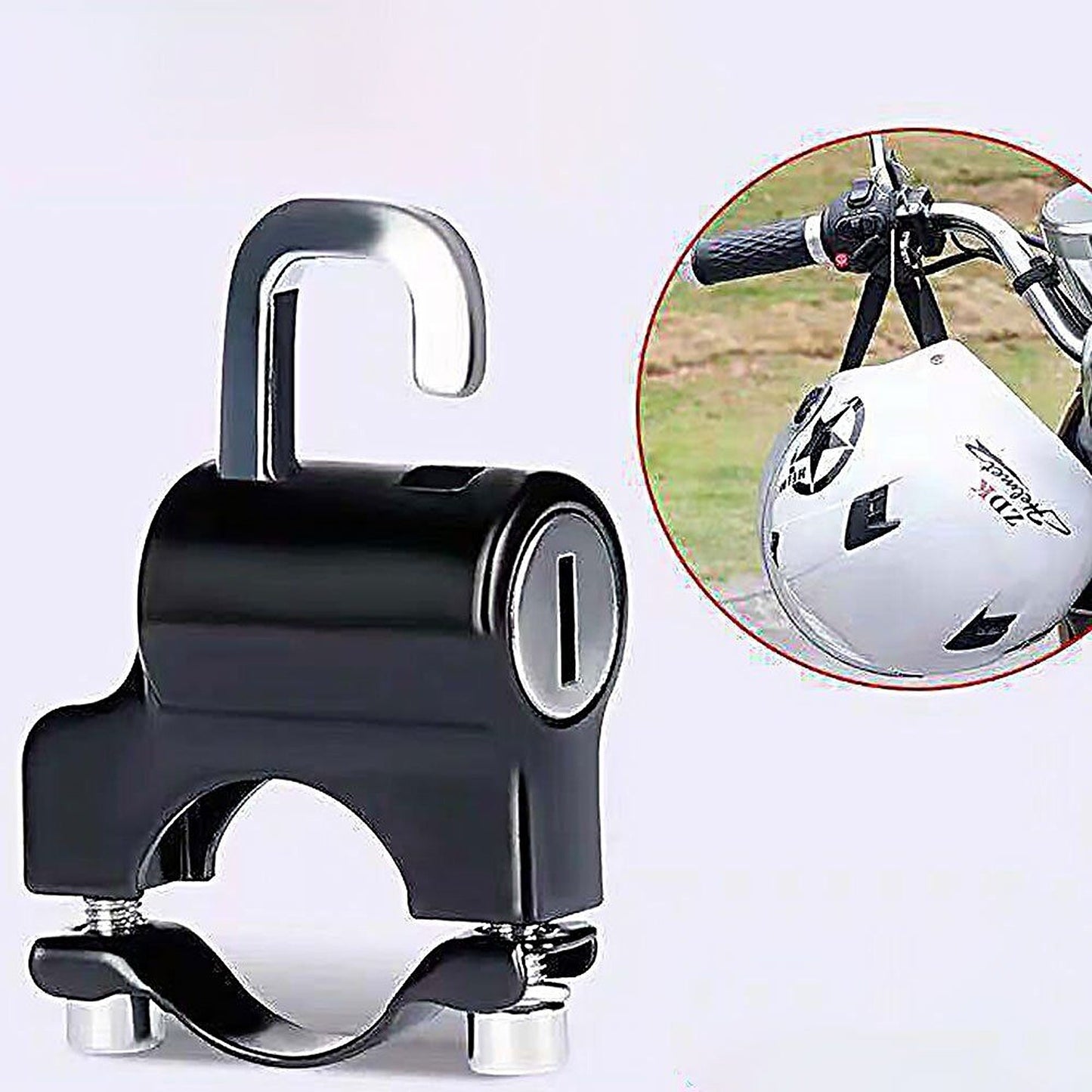 Universal Motorcycle Helmet Lock with Handlebar Hook Anti-theft