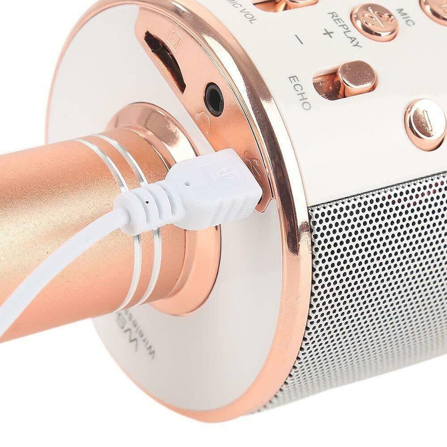 Wireless Bluetooth Handheld Karaoke Microphone with Speaker USB Mic