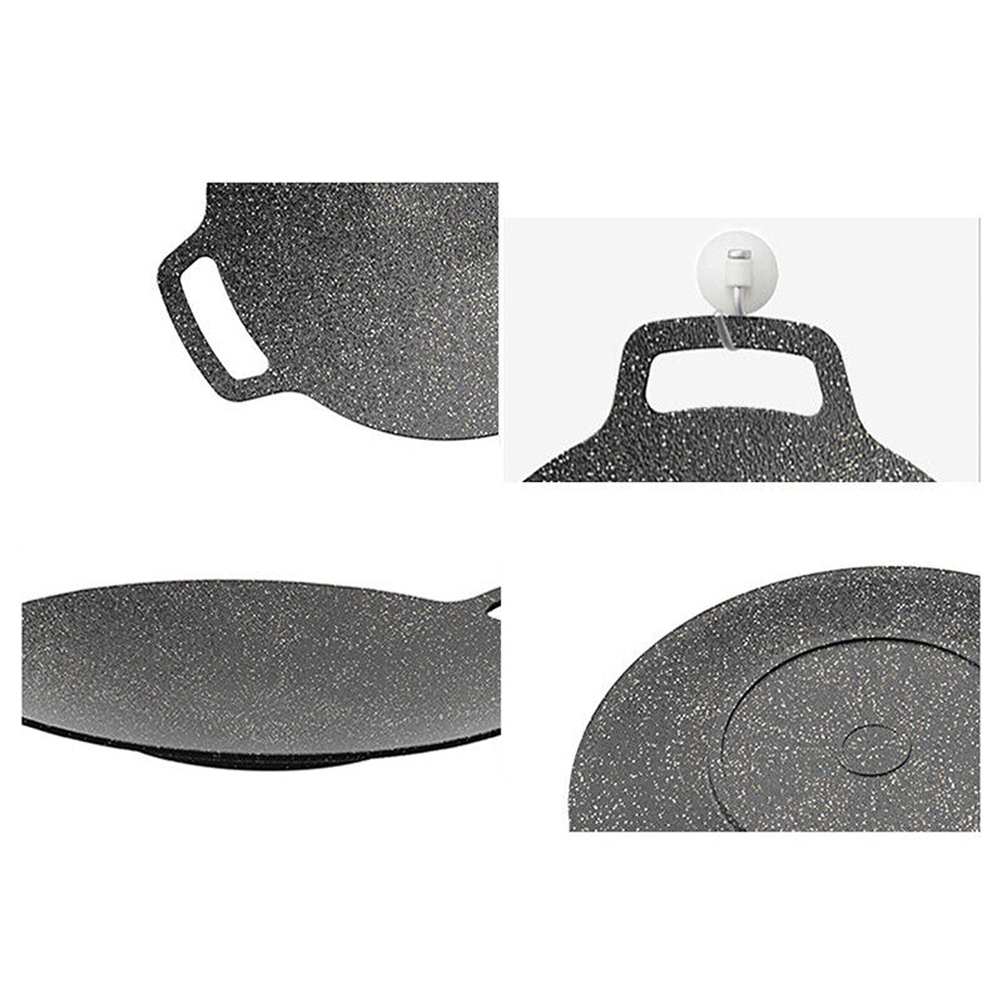 Portable Nonstick BBQ Grill Pan for Korean Style Stovetop Barbecue