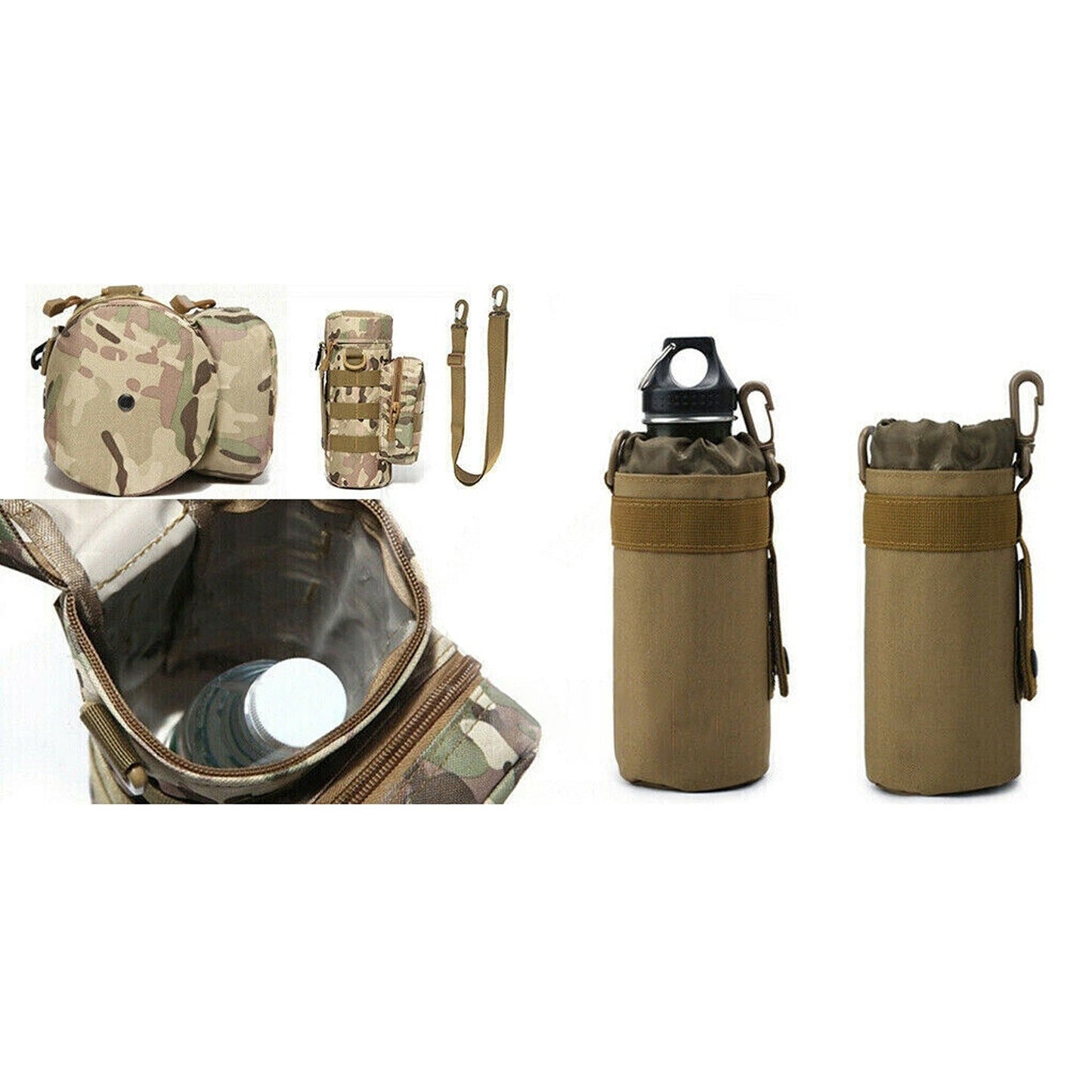 Adjustable Water Bottle Carrier Pouch Tactical Molle Kettle Bag