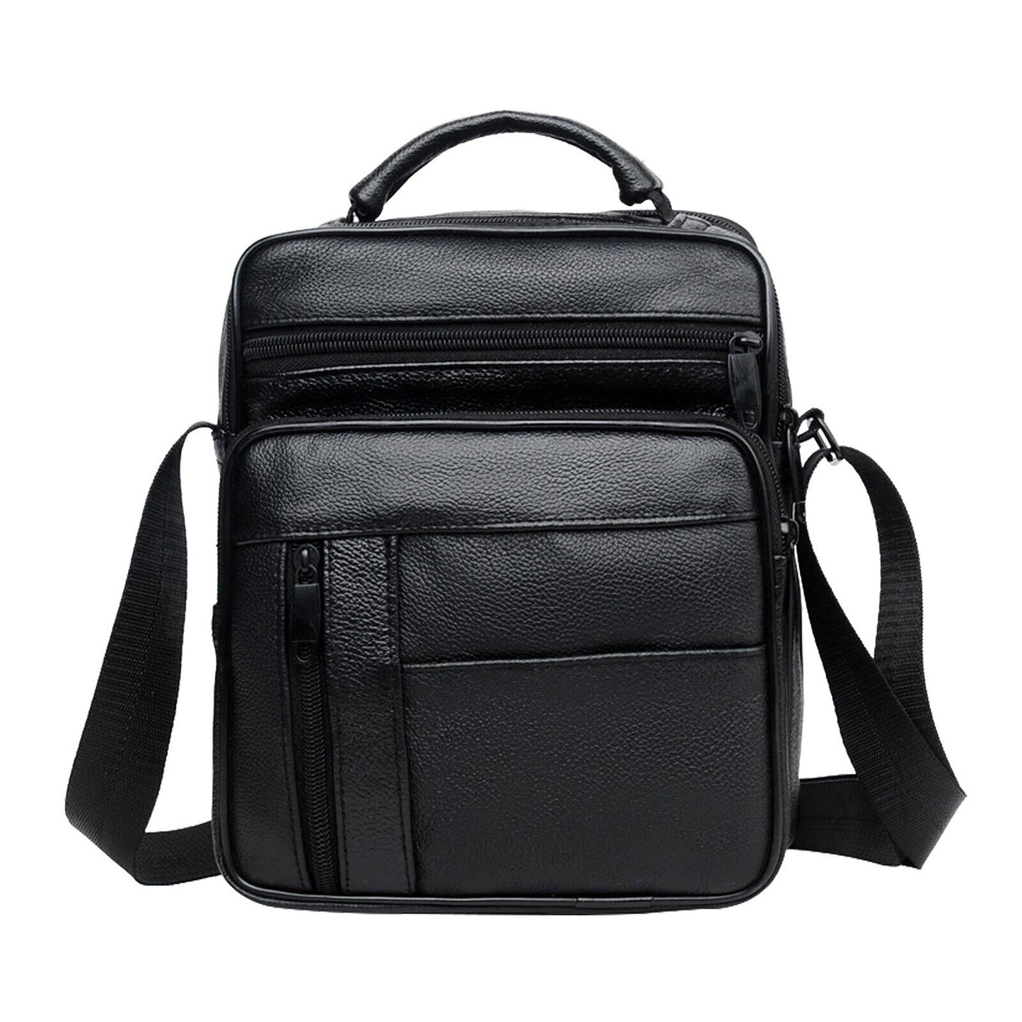 Men Genuine Leather Crossbody Bags Business Shoulder Messenger Backpack