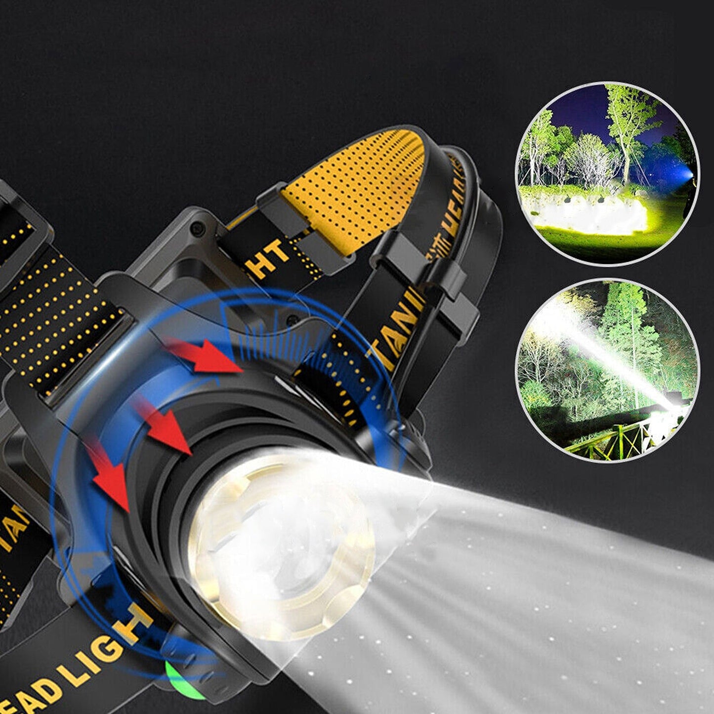 USB Rechargeable 12000000LM LED Headlamp Flashlight Head Torch Lamp