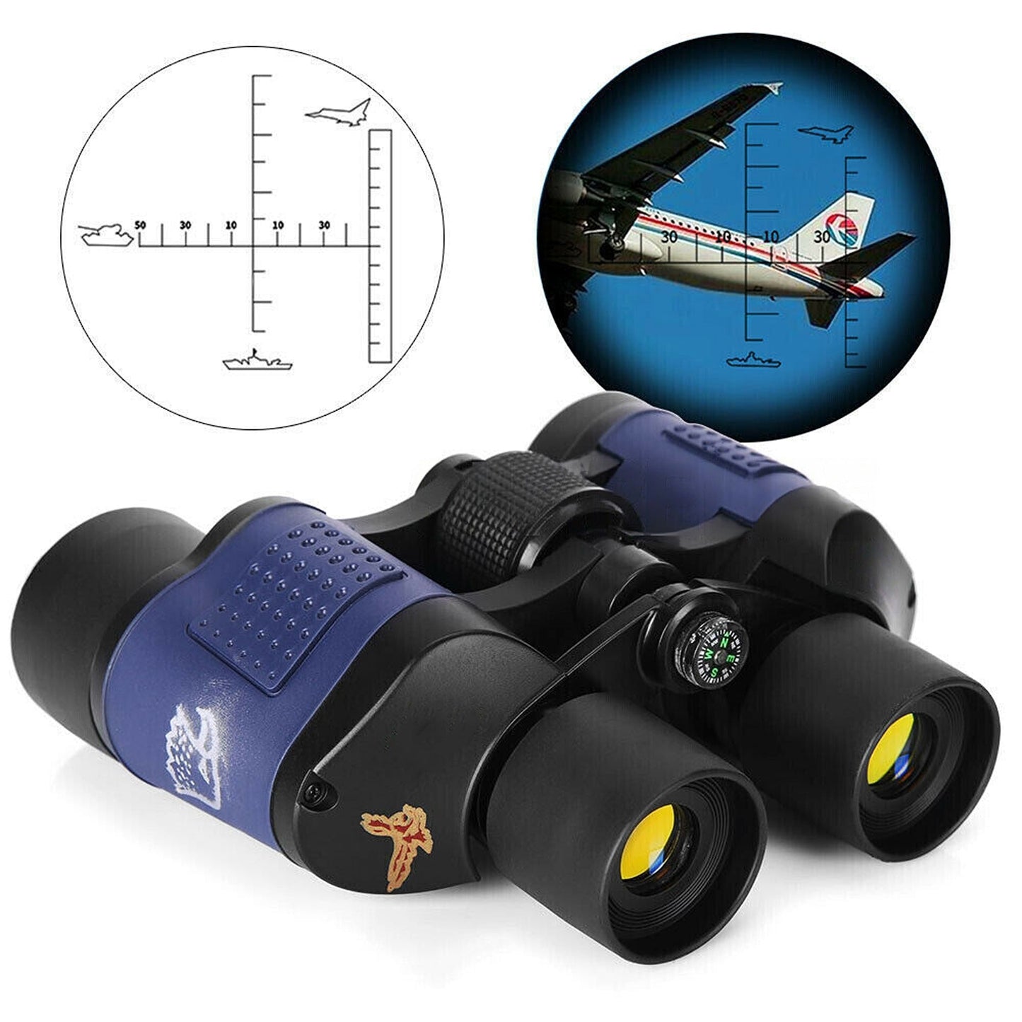 Night Vision HD Marine Binoculars for Hunting Wide Field with Coordinate