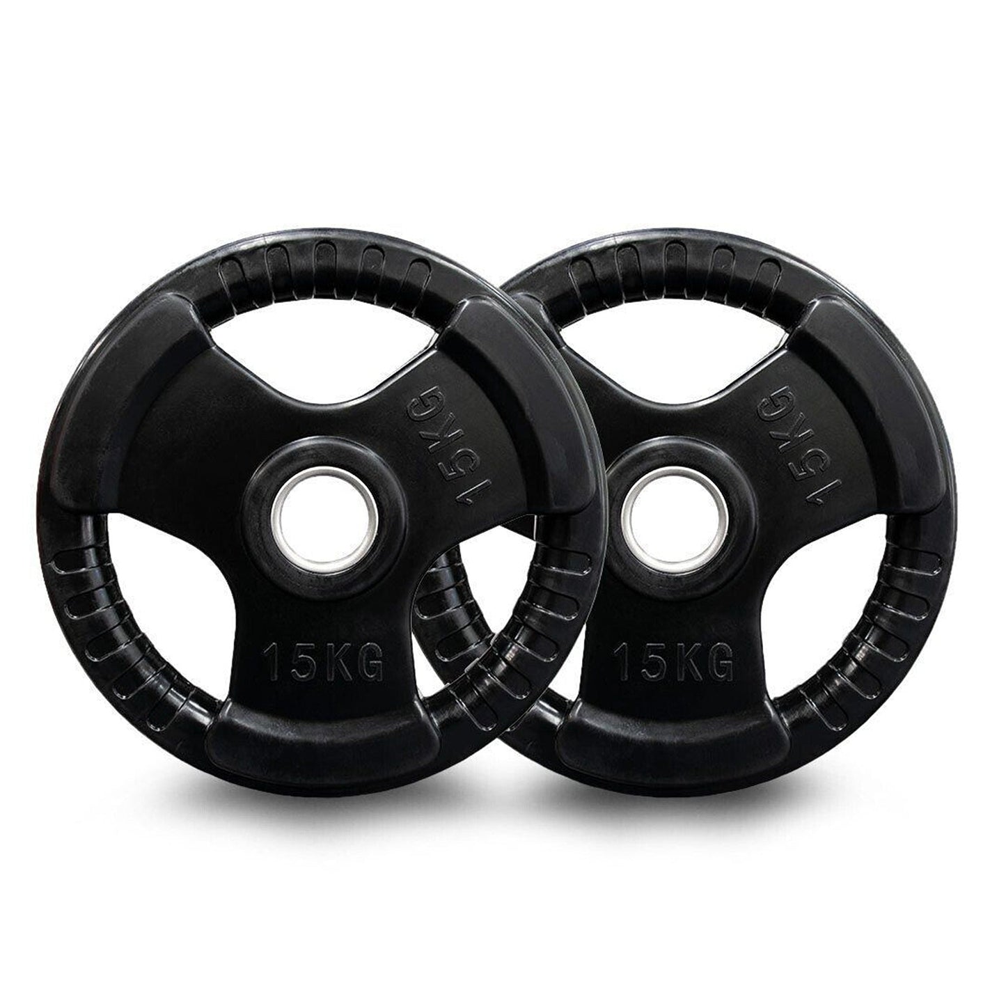Commercial Grade Cast Iron Weight Plate Set Olympic Rubber Coated