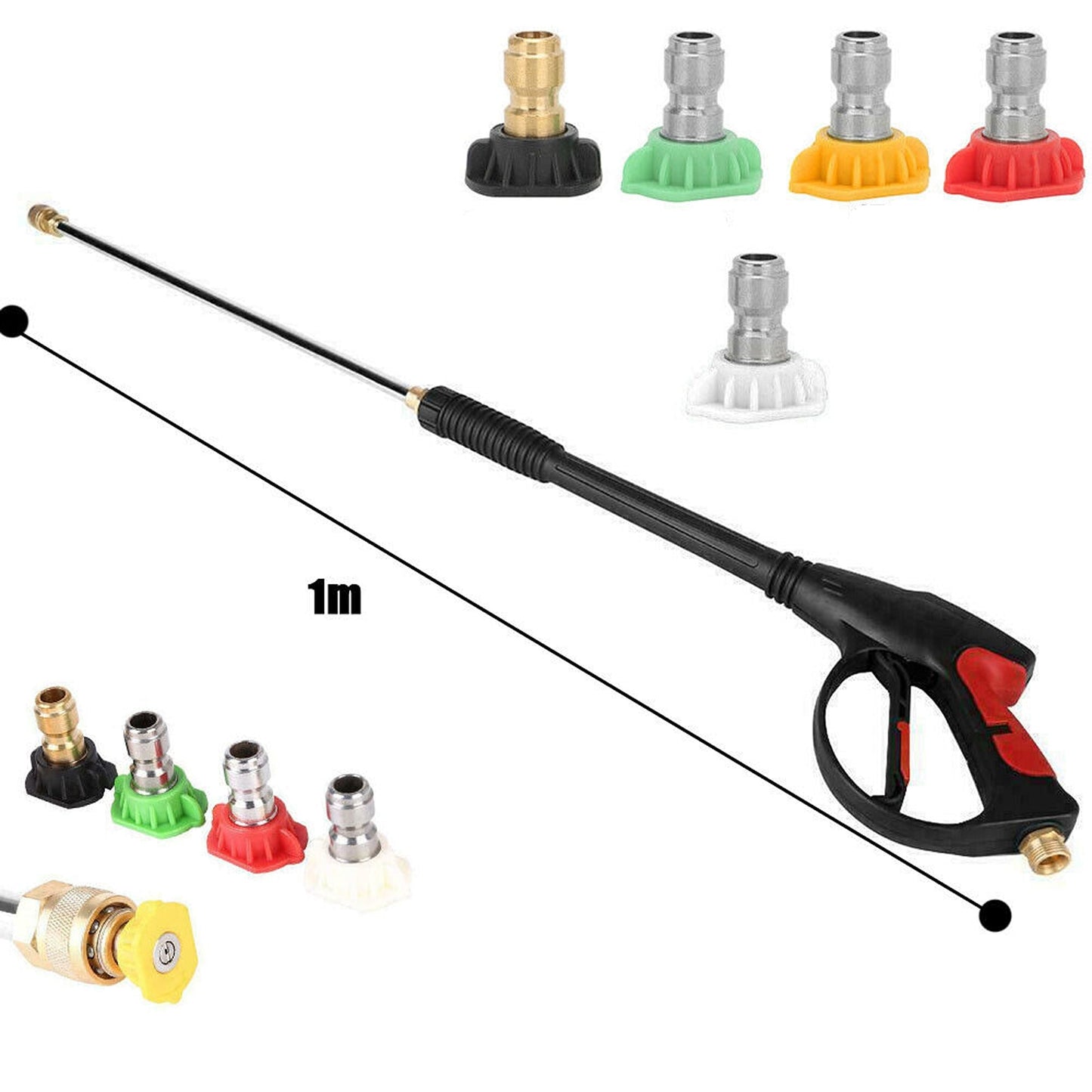 High Pressure 4000PSI Spray Gun Wand Lance Water Cleaner Nozzles Washer