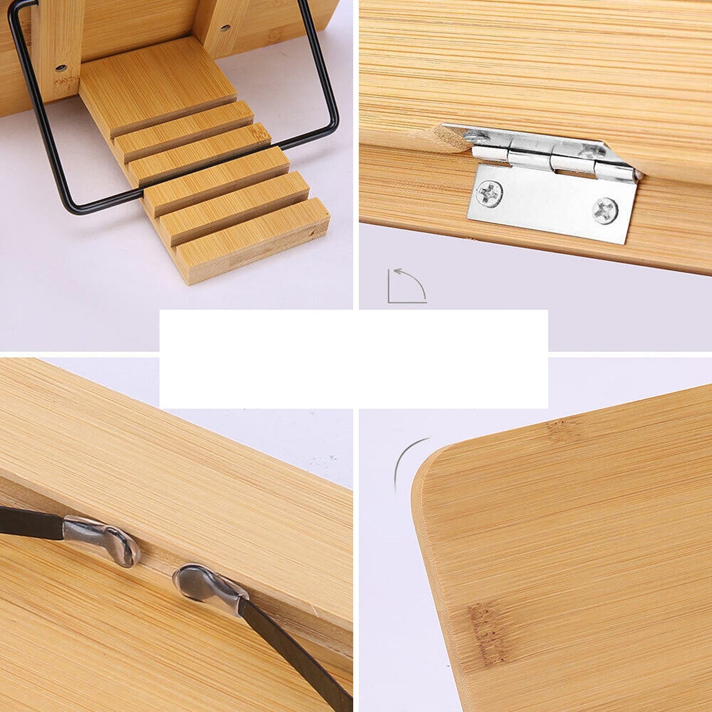 Bamboo Adjustable Portable Book Stand with Reading Desk Document Holder