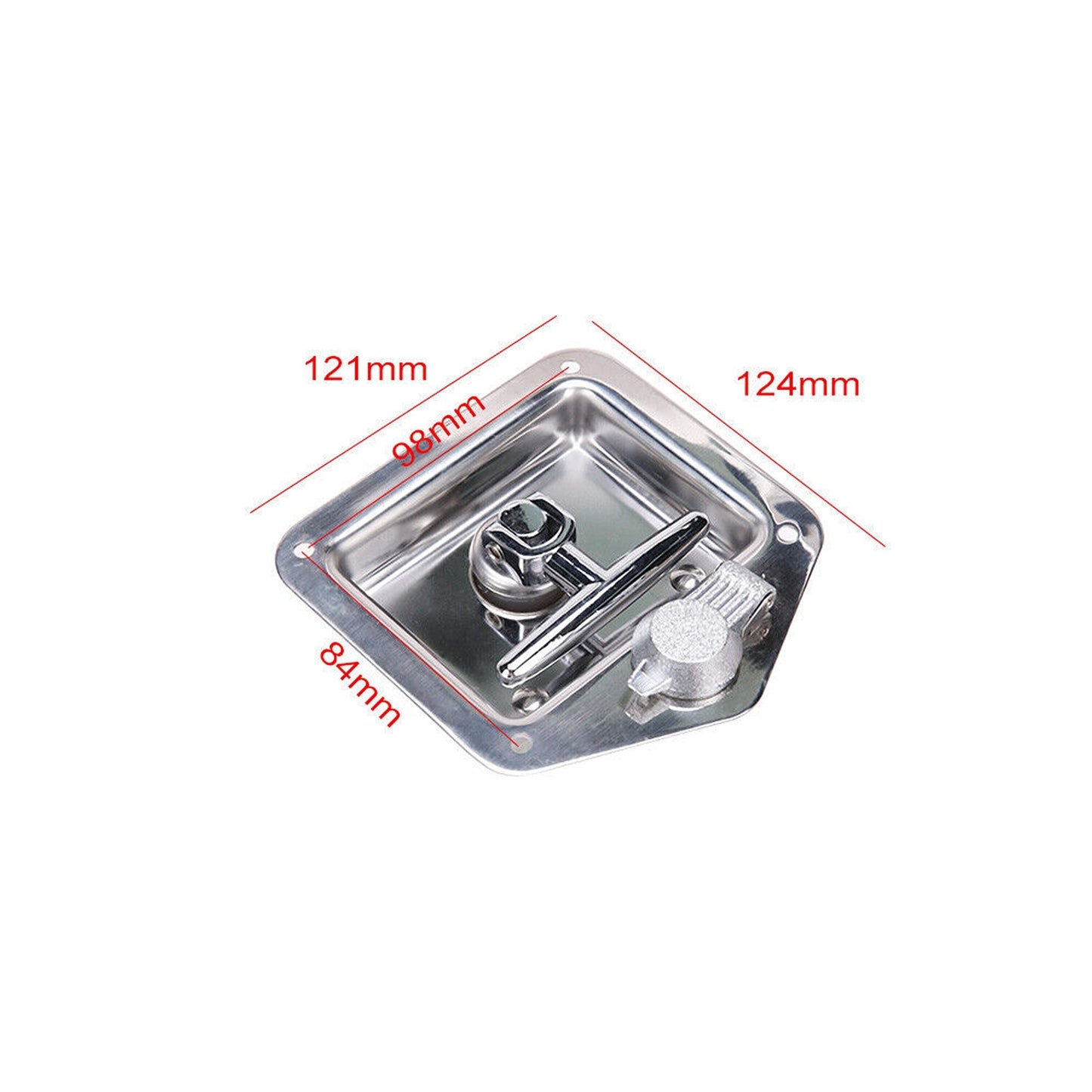 Stainless Steel Locking Handle for Trailer Tool Box - 2x Keys