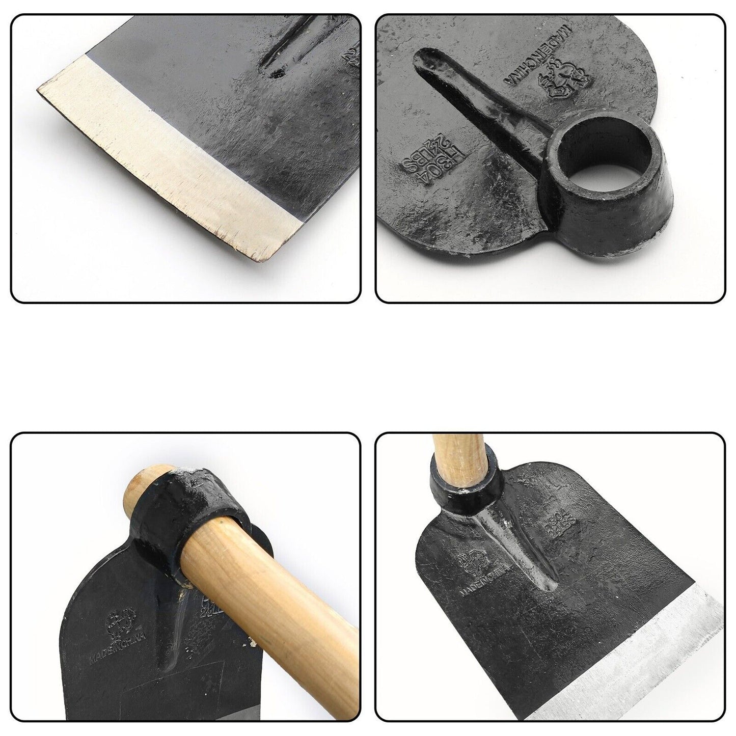 120cm Wooden Handle Flat Mattock Flat Hoe Gardening Farming Hand Tool