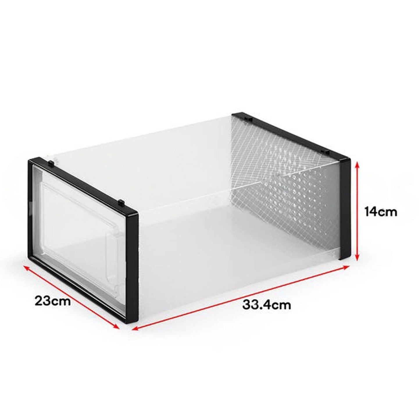 Set of Transparent Stackable Shoe Storage Boxes Black Drawers