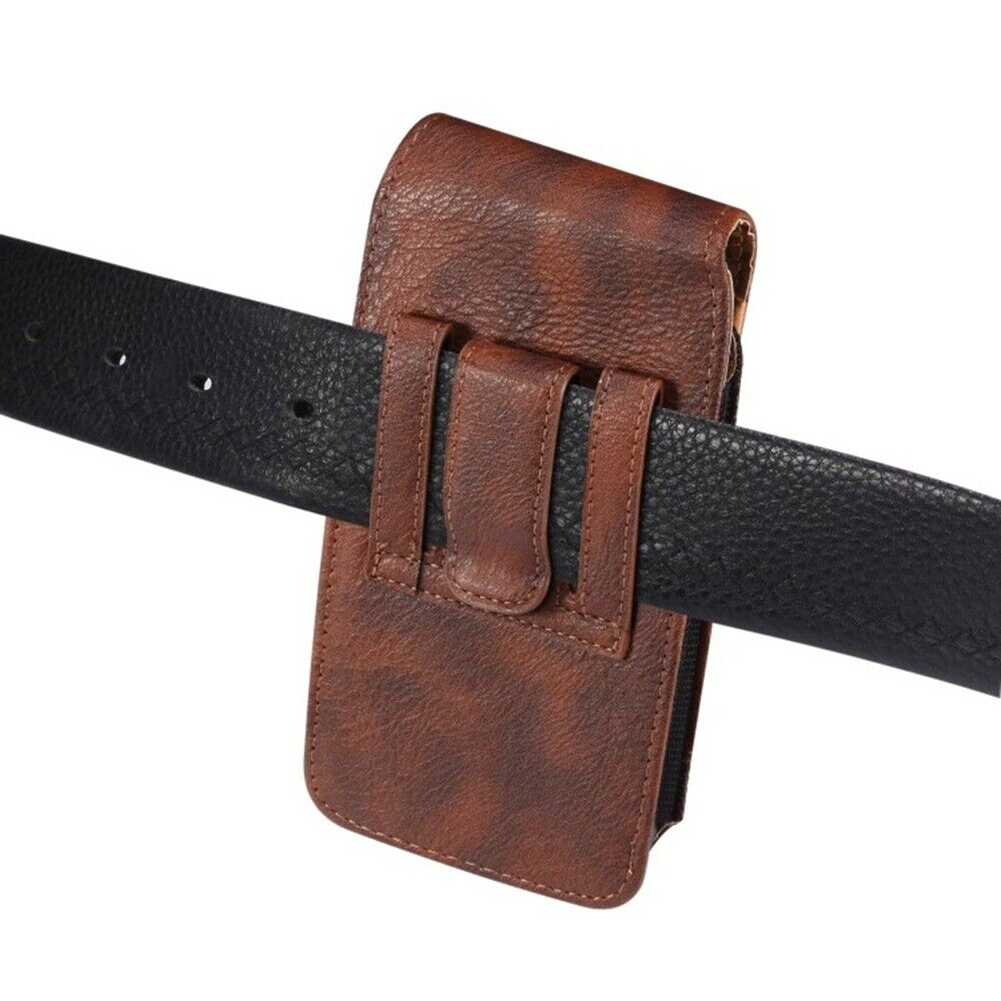 Mobile Phone Holster Pouch with Belt Clip for Men Brown