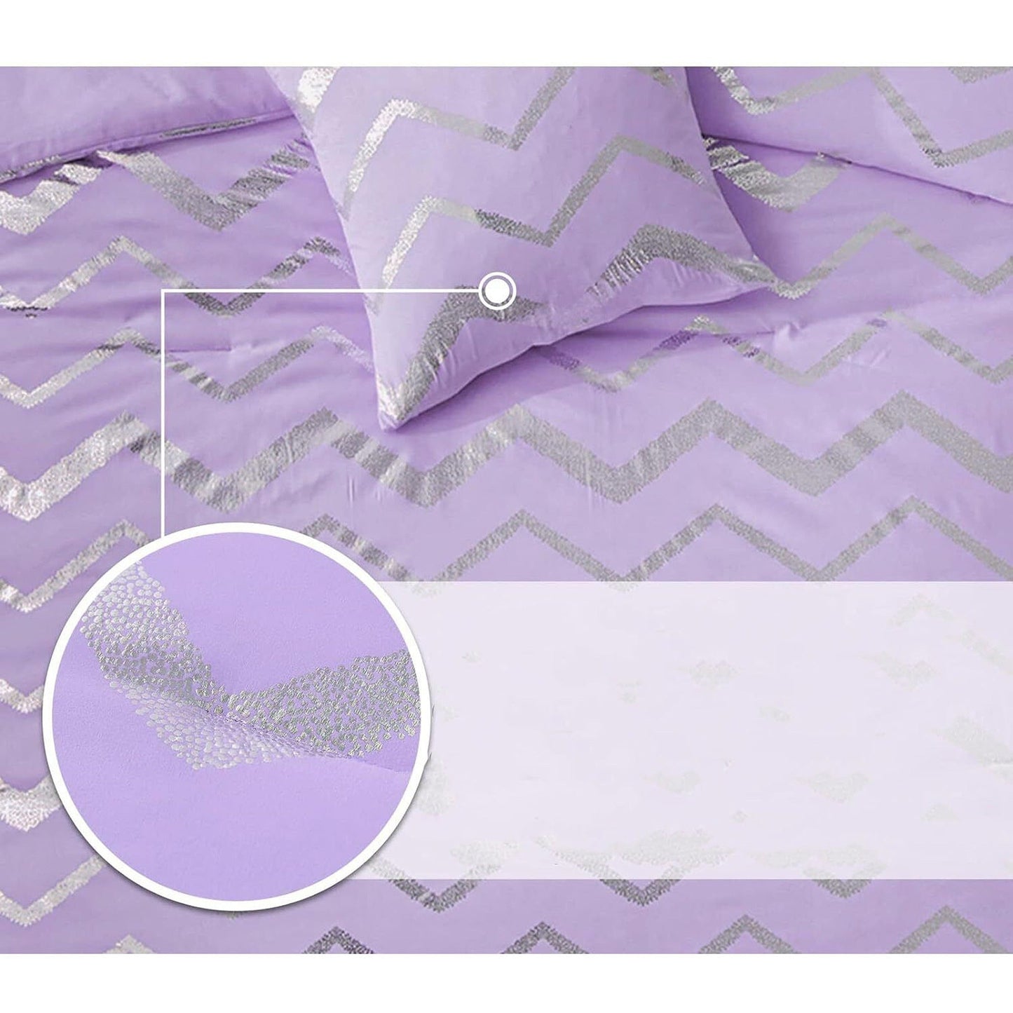 Purple Comforter Set with Pillowcases Soft Quilt Duvet for Queen King Bed