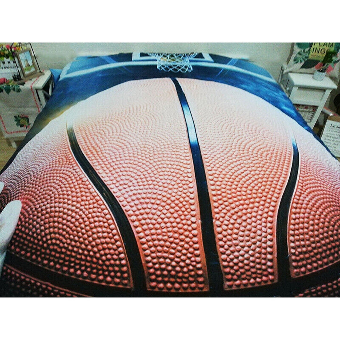 Kids Basketball Themed Bedding Soft Duvet Quilt Cover Set for All Bed Sizes