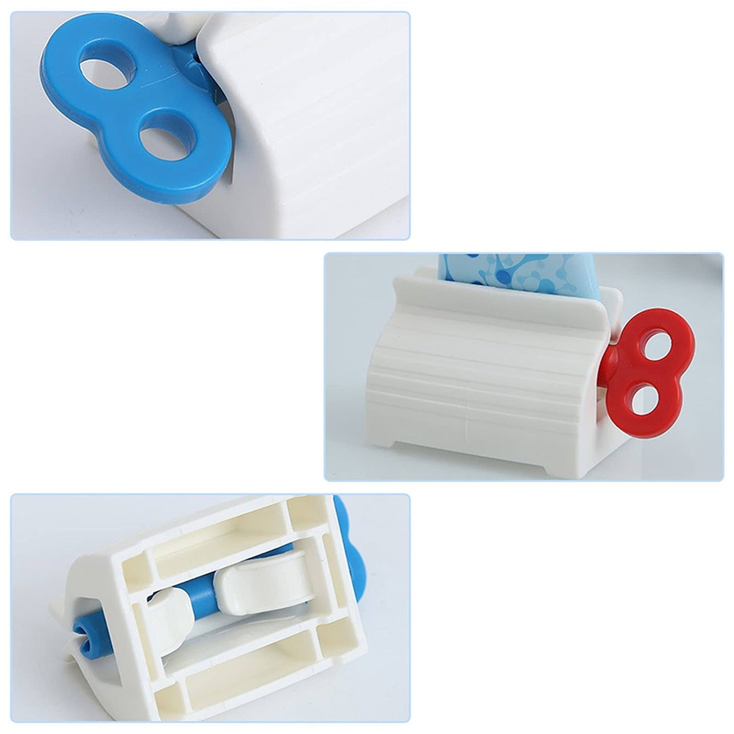 3pcs Easy Use Toothpaste Tube Squeezer Rolling Bathroom Dispenser