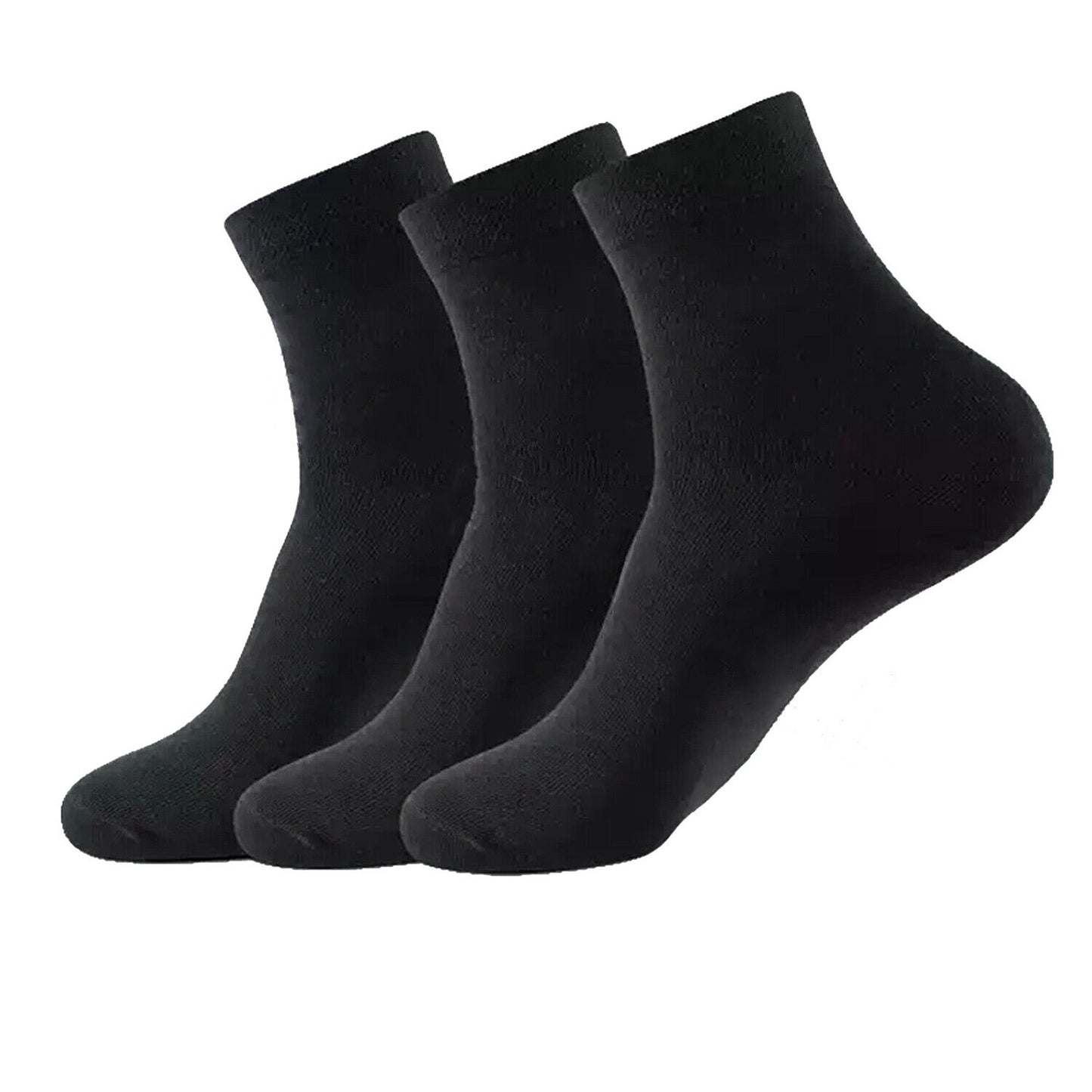 15 Pairs Men Odor-Resistant Bamboo Fiber Socks Black Natural Fabric
