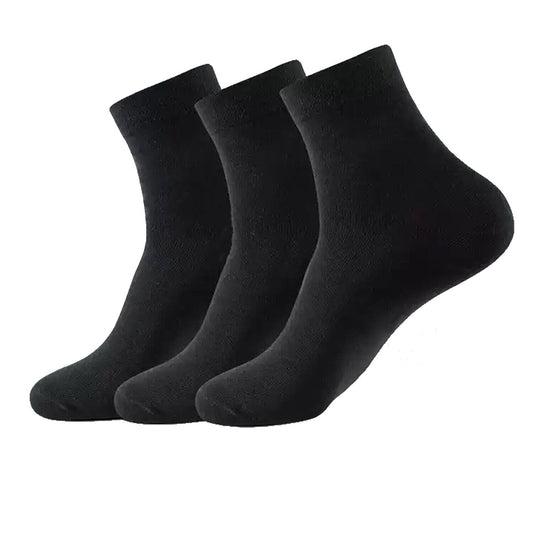 15 Pairs Men Odor-Resistant Bamboo Fiber Socks Black Natural Fabric