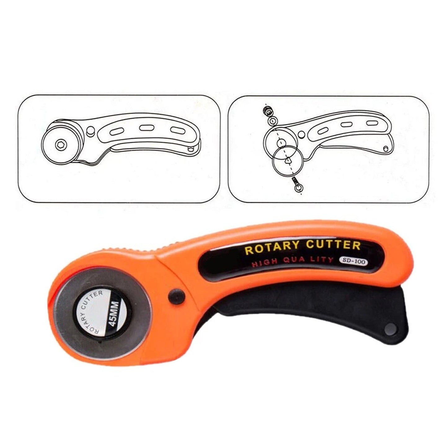 Quilting Fabric Cutting Roller Tool Professional Rotary Cutter with Blades