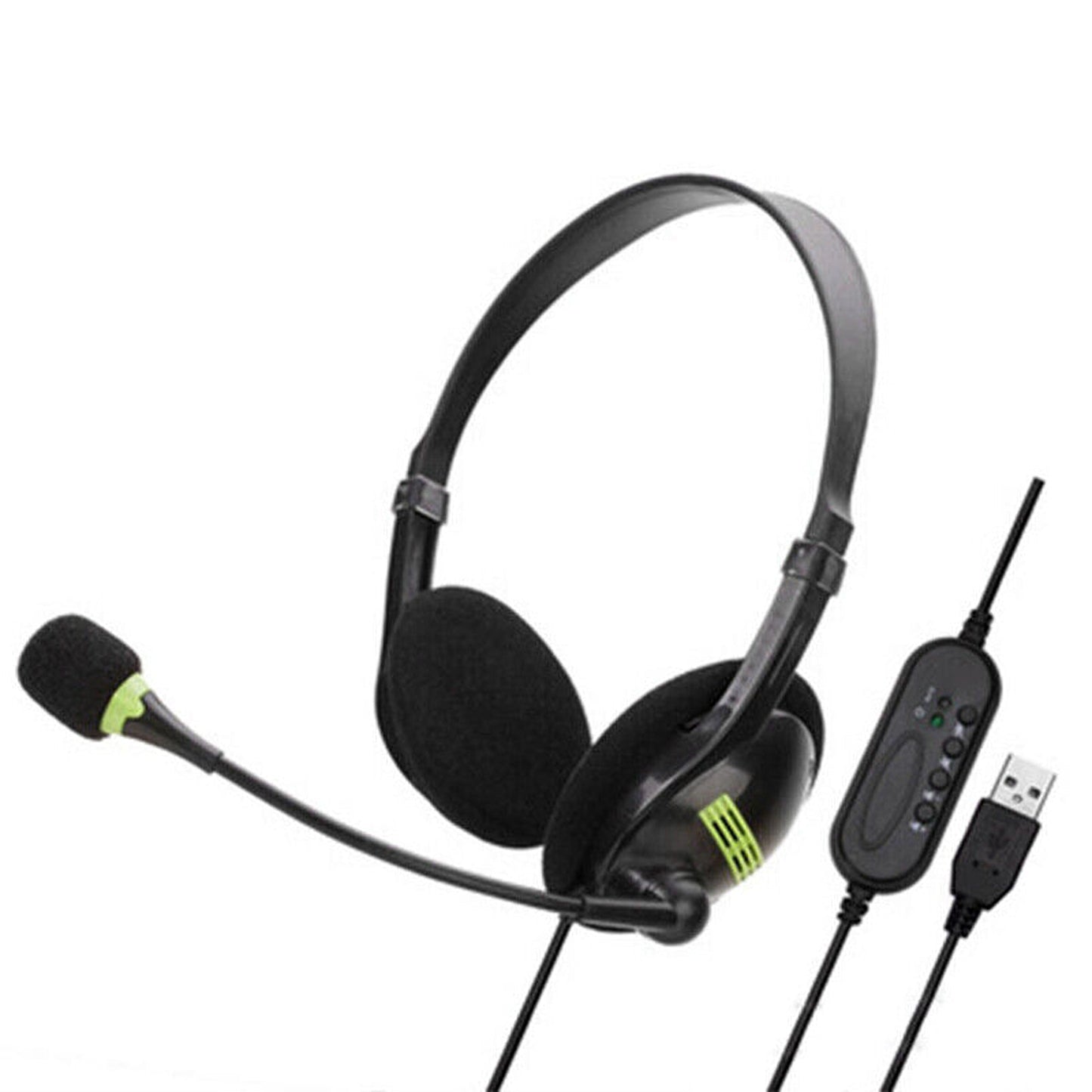 Computer USB Headphone Noise Cancelling With Microphone for PC