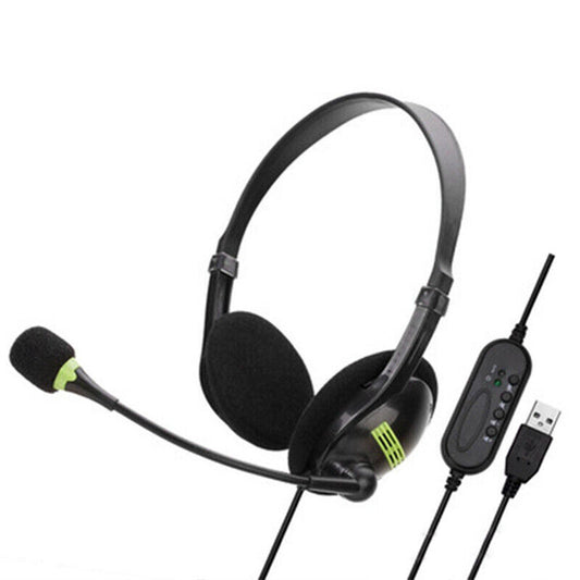 Computer USB Headphone Noise Cancelling With Microphone for PC