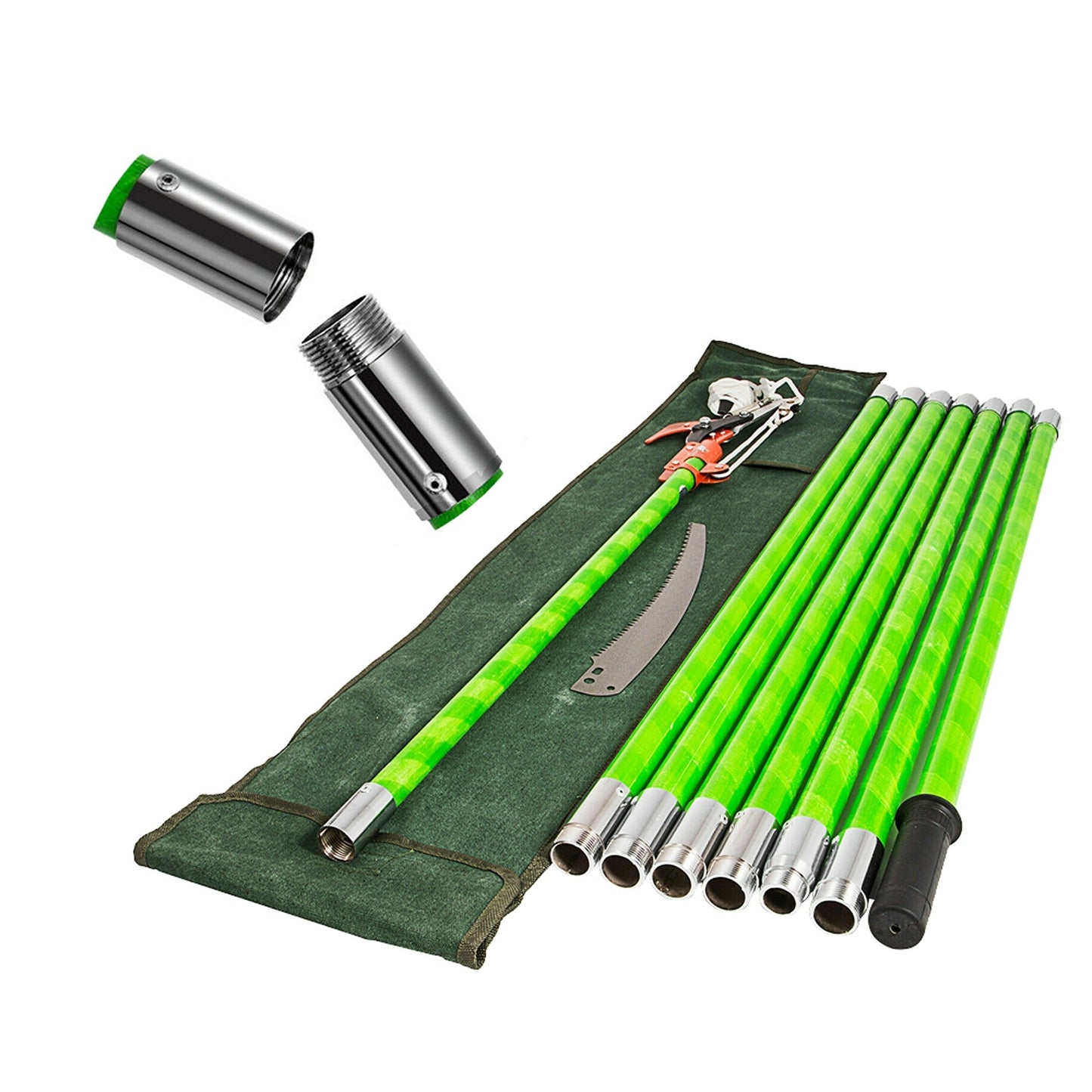 8m Extendable Tree Pruning Saw with Pole and Portable Storage Bag