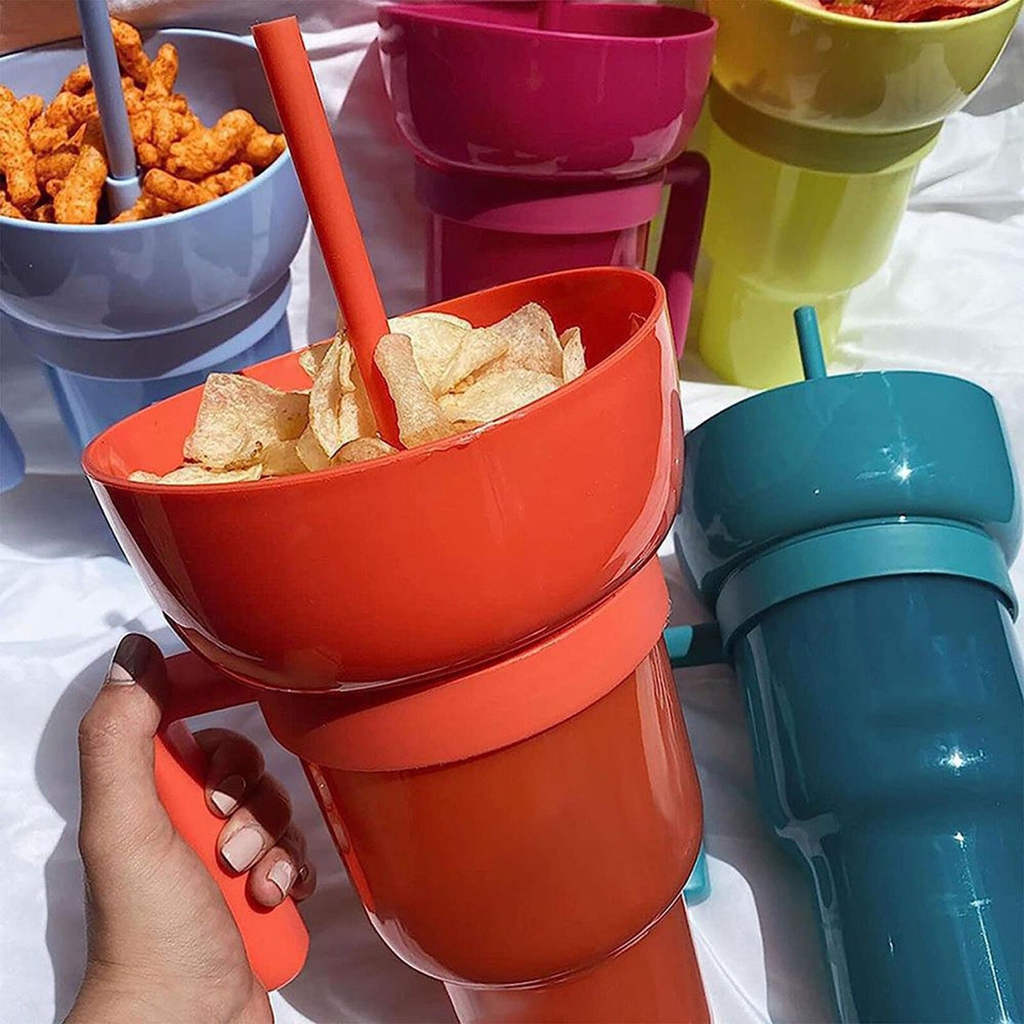 Multifunctional Stadium Tumbler Popcorn Snack Cup 1000ml
